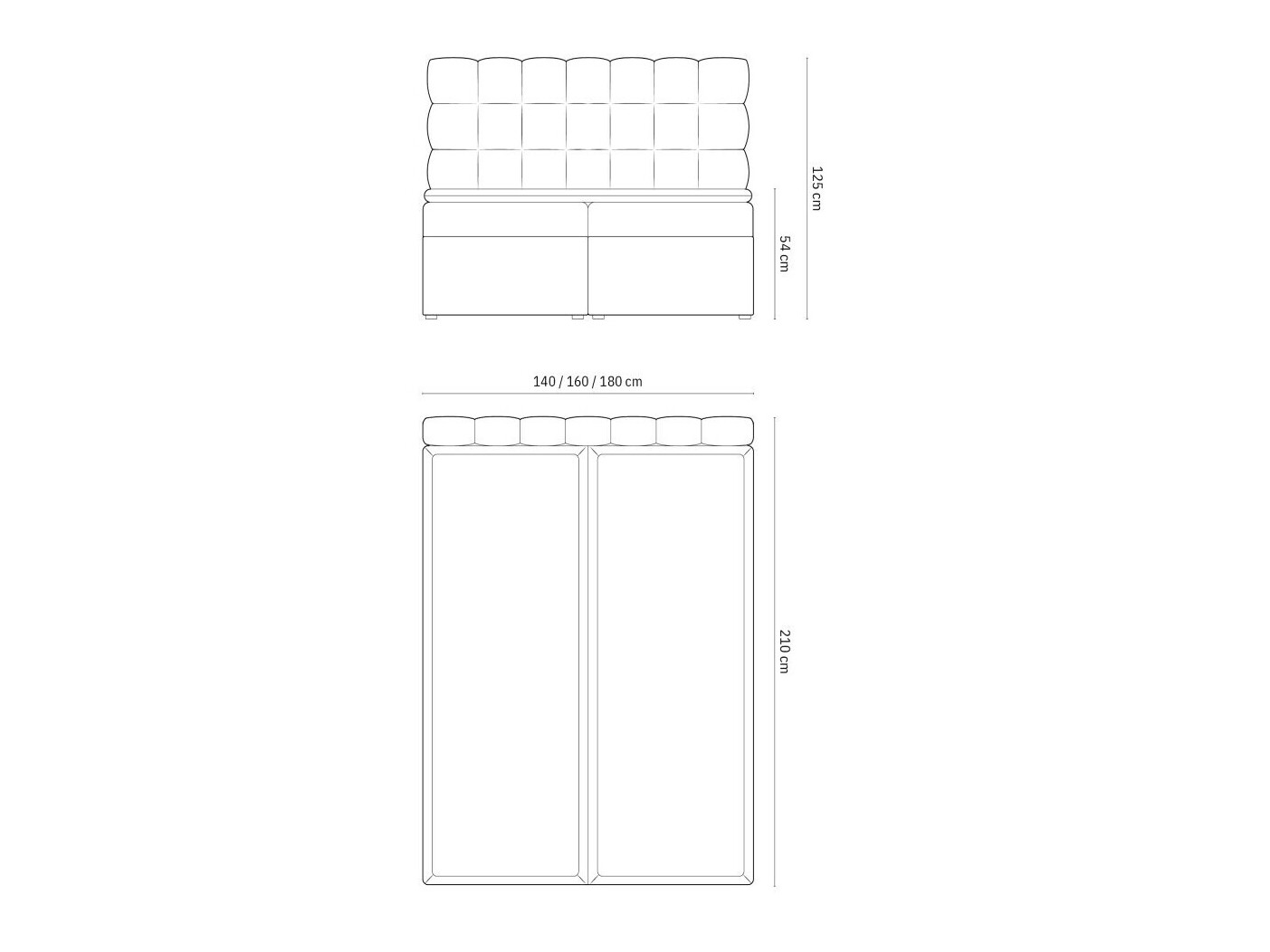 Boxspringbett Calelbe 121 (Bluvel 22)