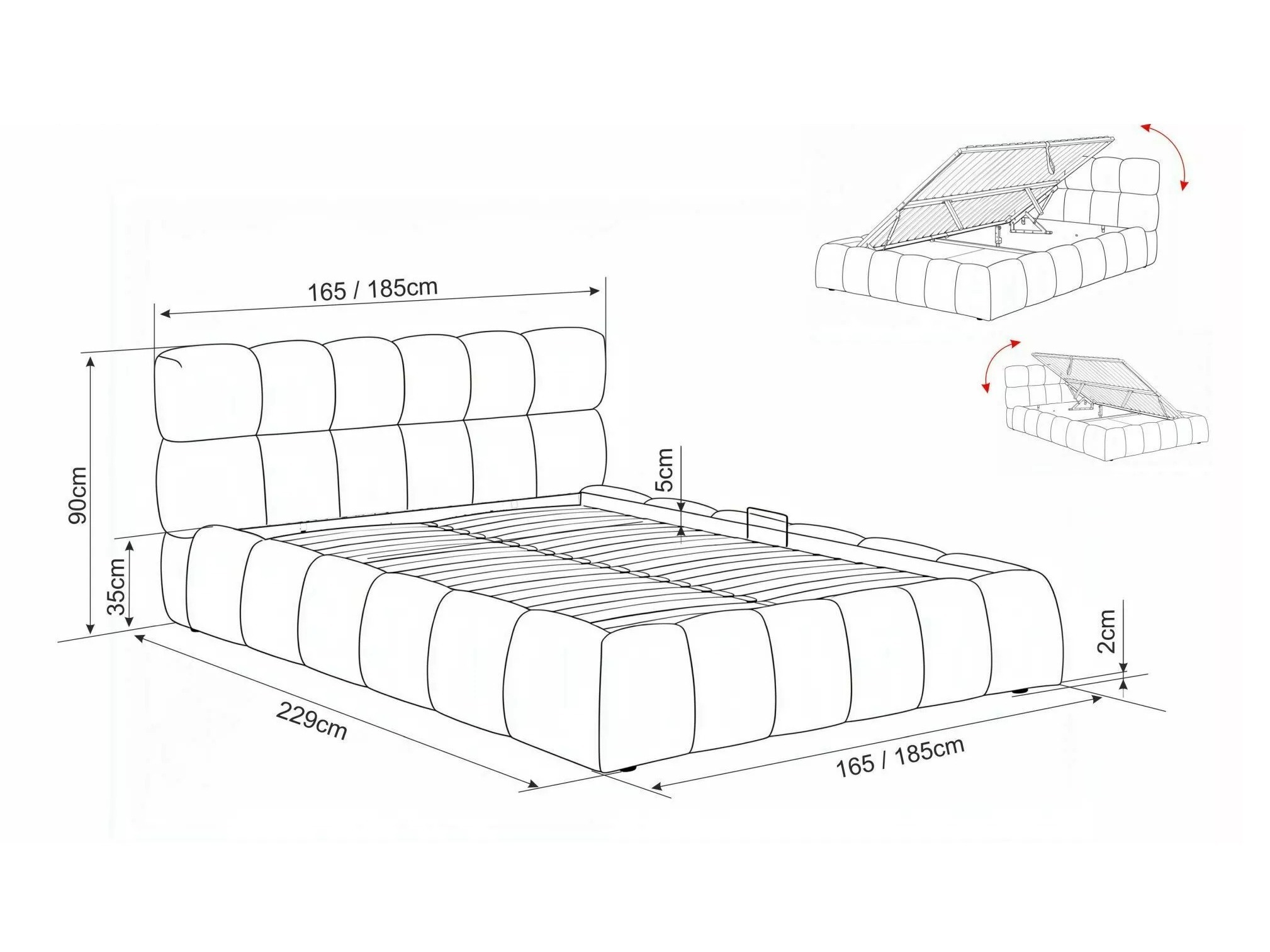 Bett Detroit 969 (Bluvel 40)