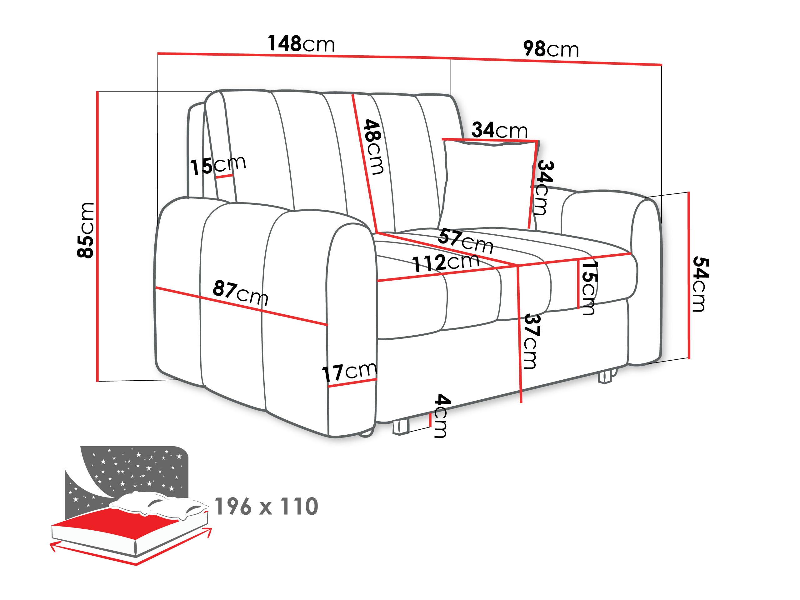 Schlafsofa Columbus 263 (Lumo 65)
