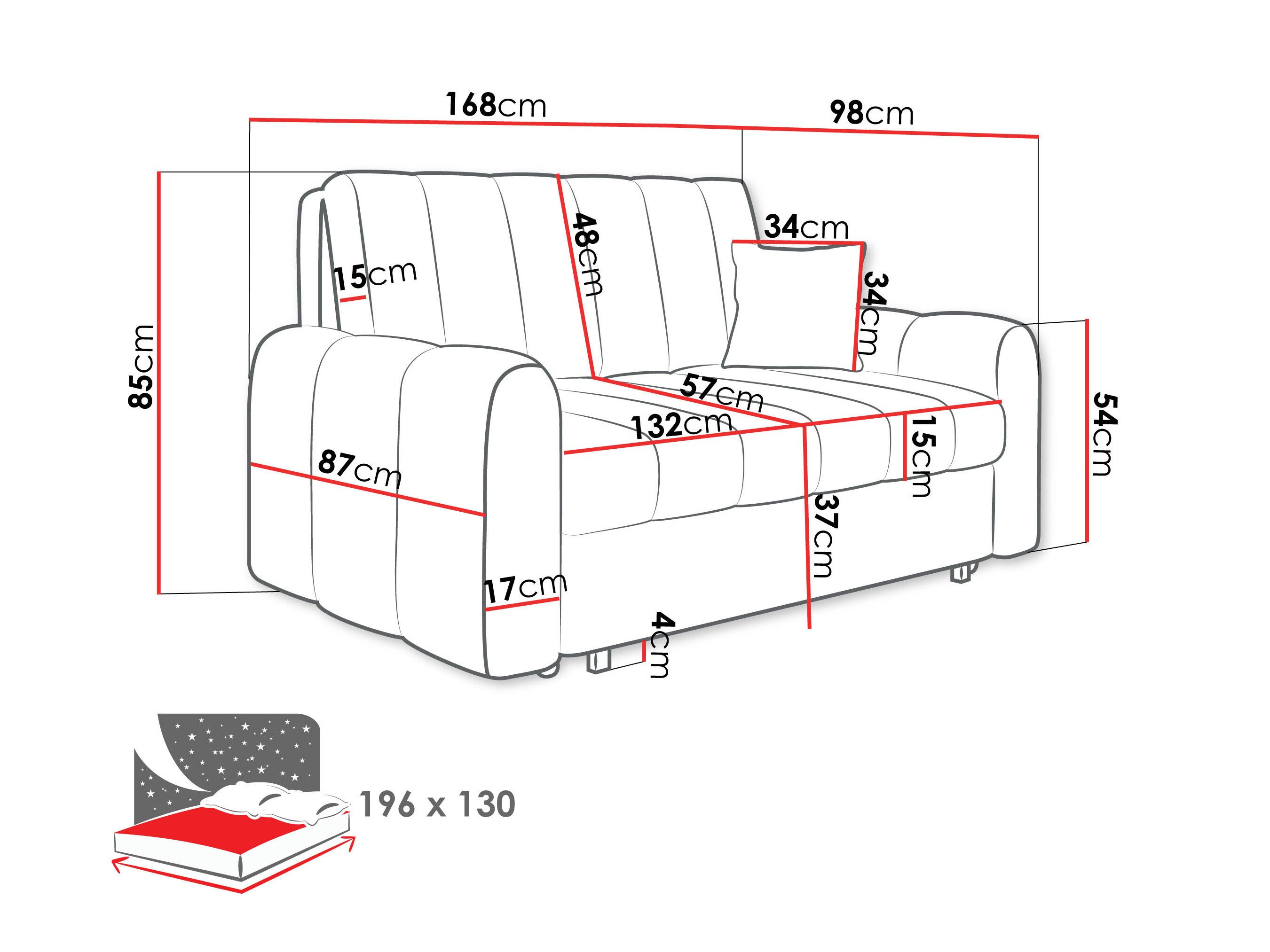 Schlafsofa Columbus 264 (Lumo 65)
