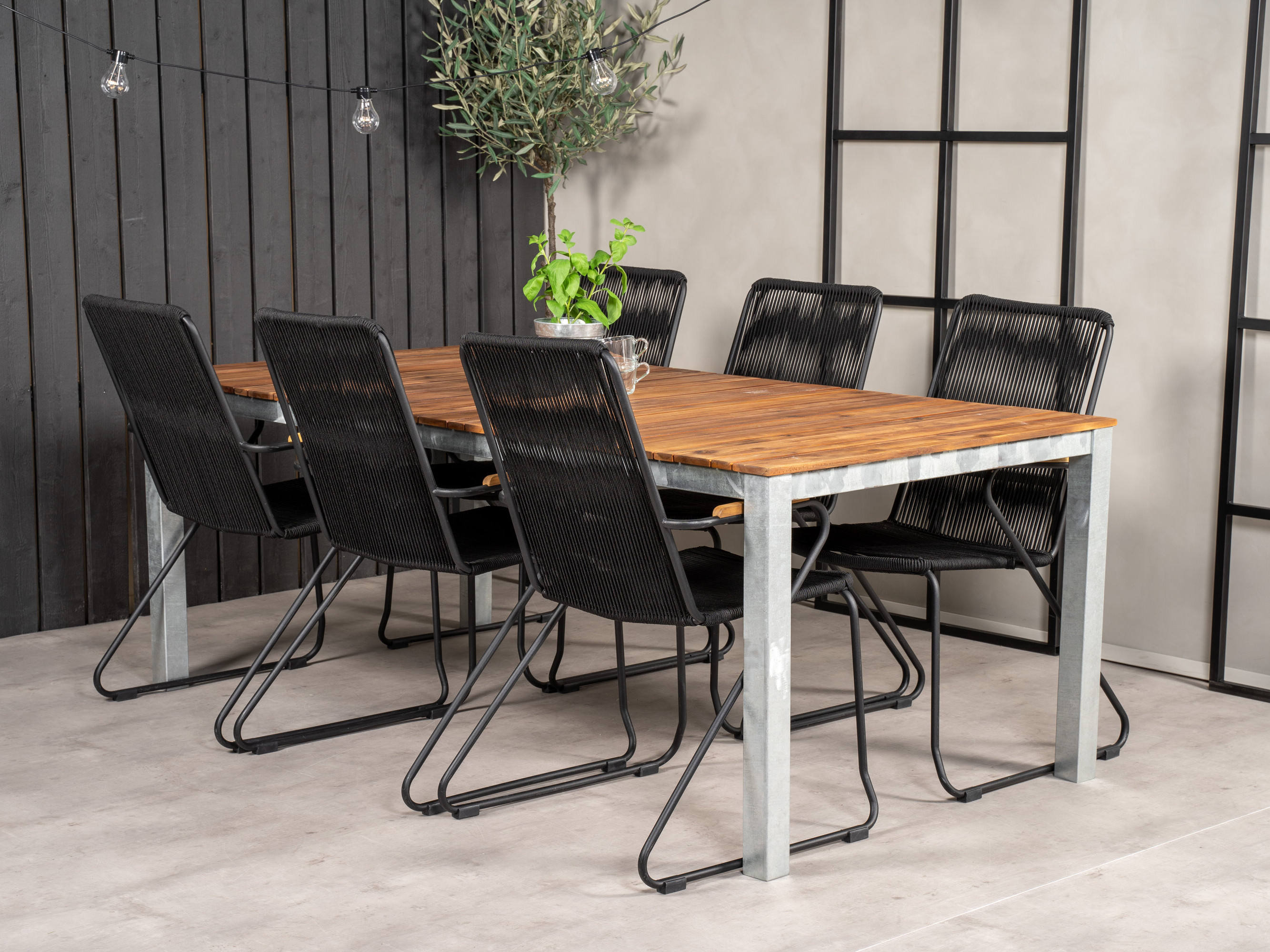 Tisch und Stühle Dallas 5320 (Schwarz)