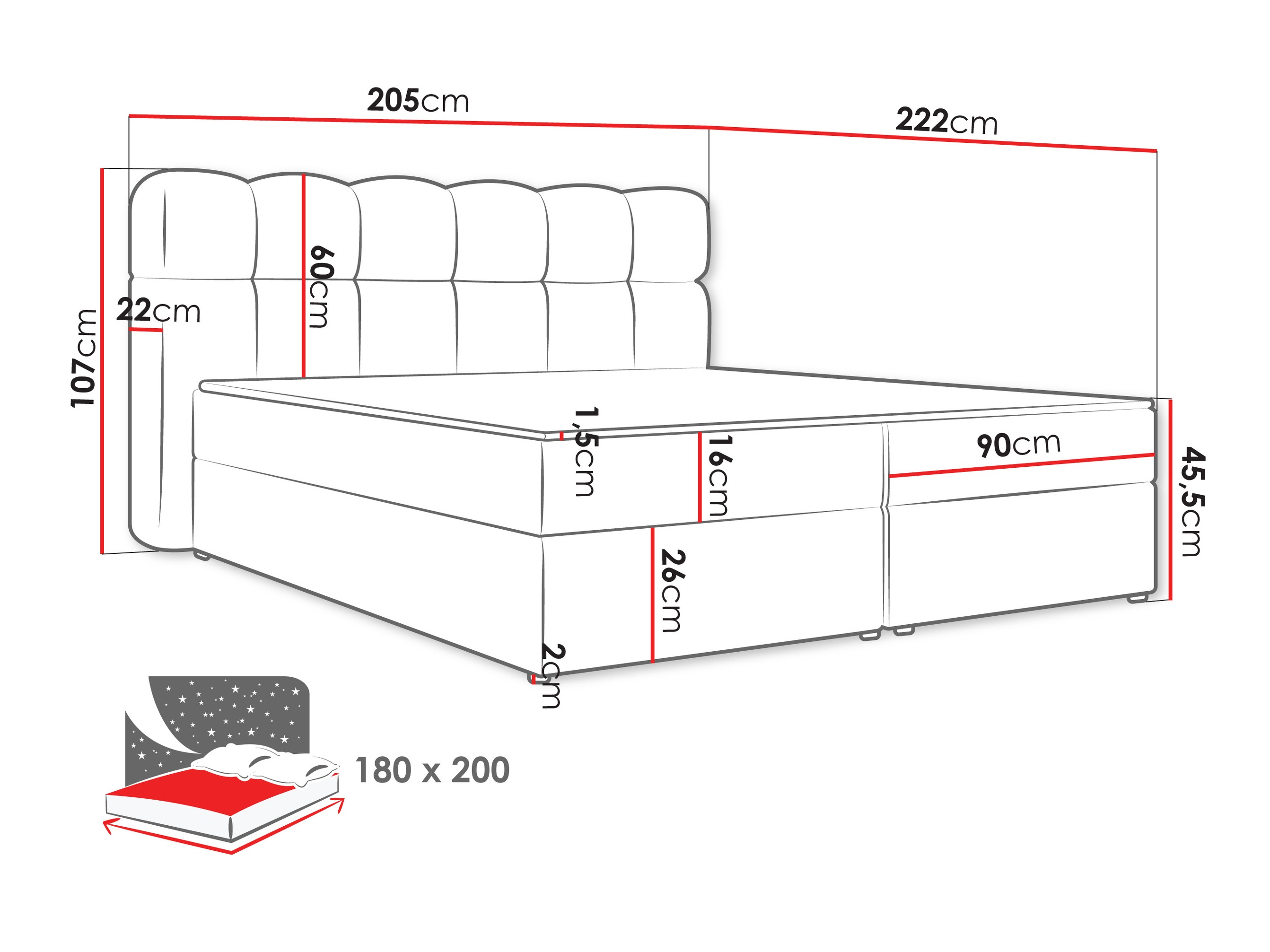 Boxspringbett Stonecrest 113 (Lambi 12)
