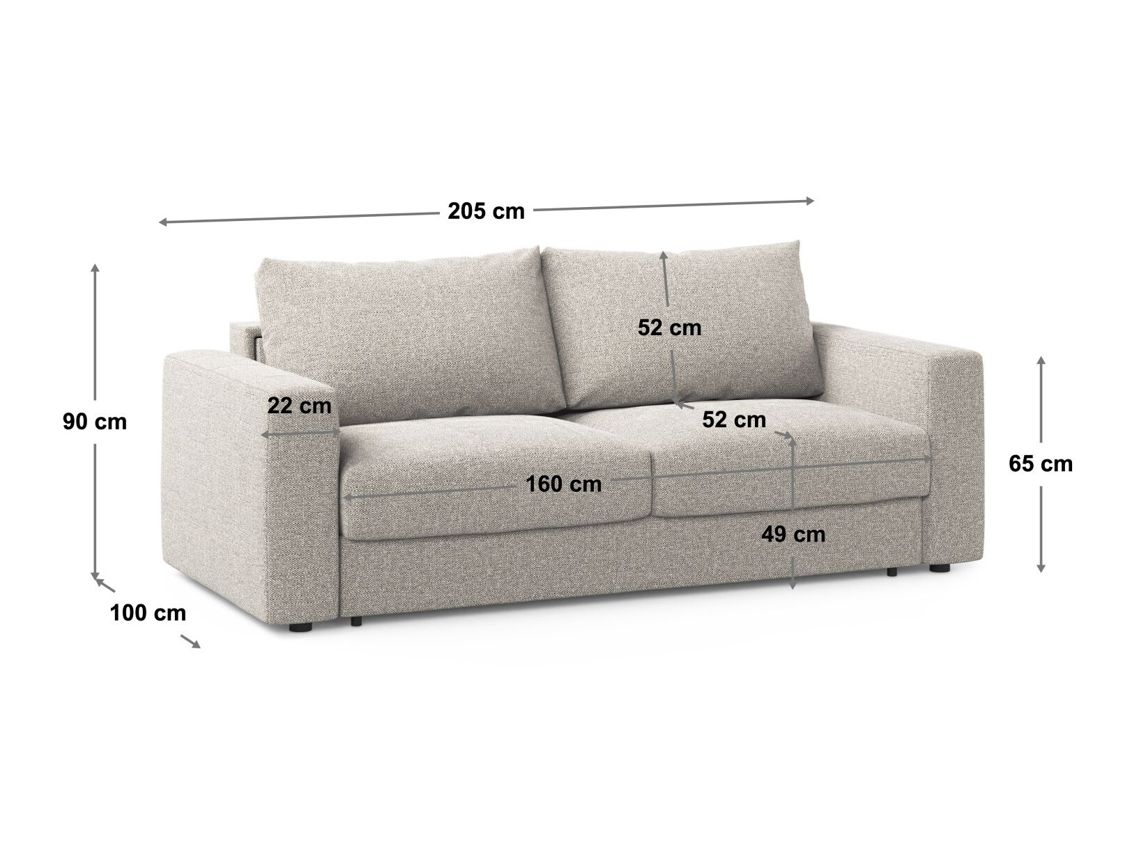 Schlafsofa Beckley 385 (Babel White)