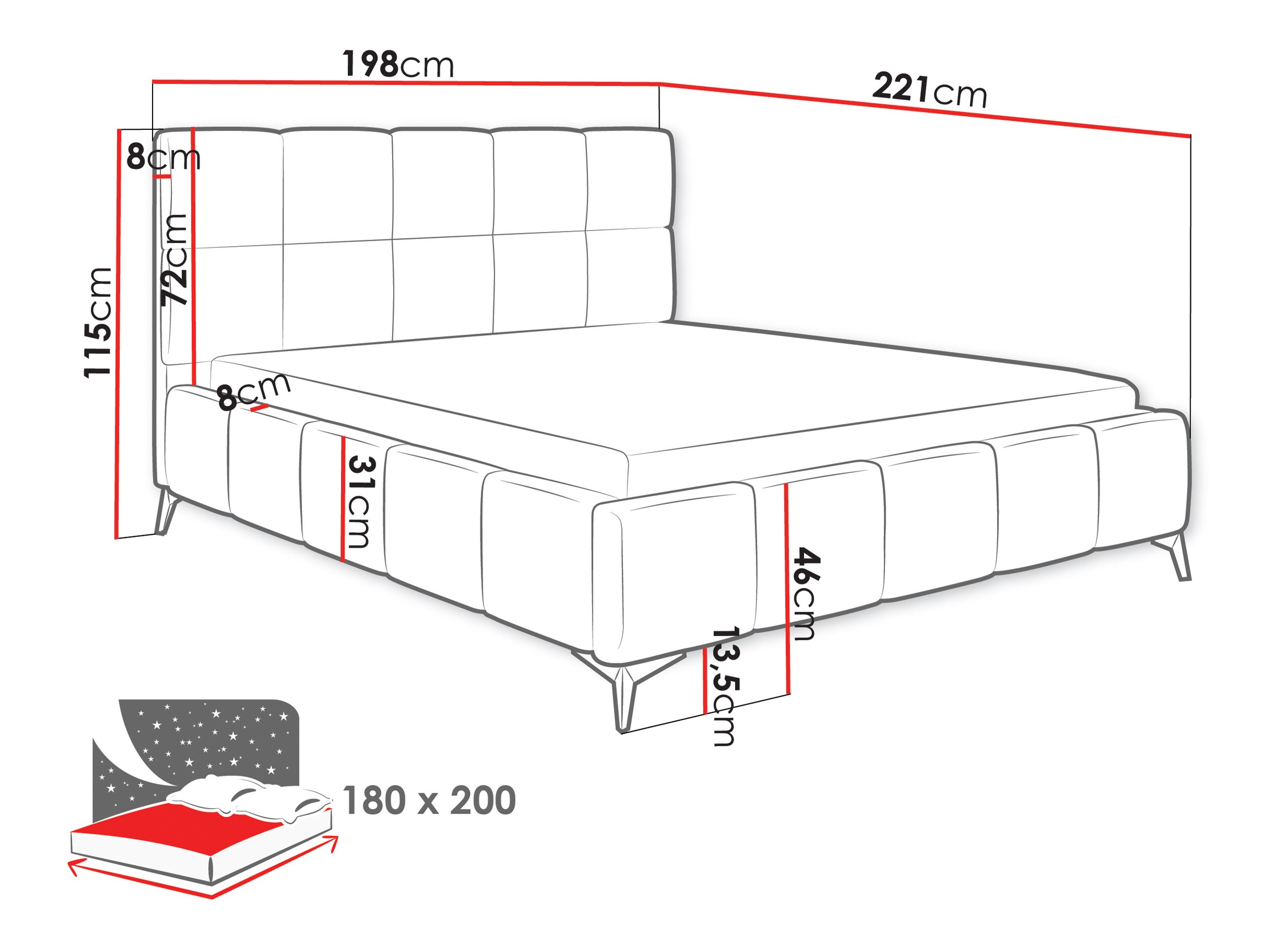 Bett Skokie 101 (Velluto 18)