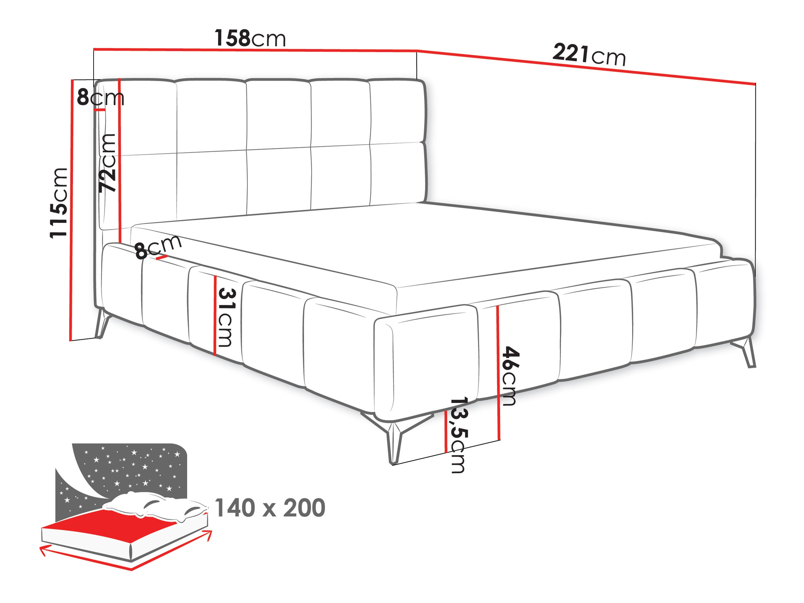 Bett Skokie 101 (Velluto 30)