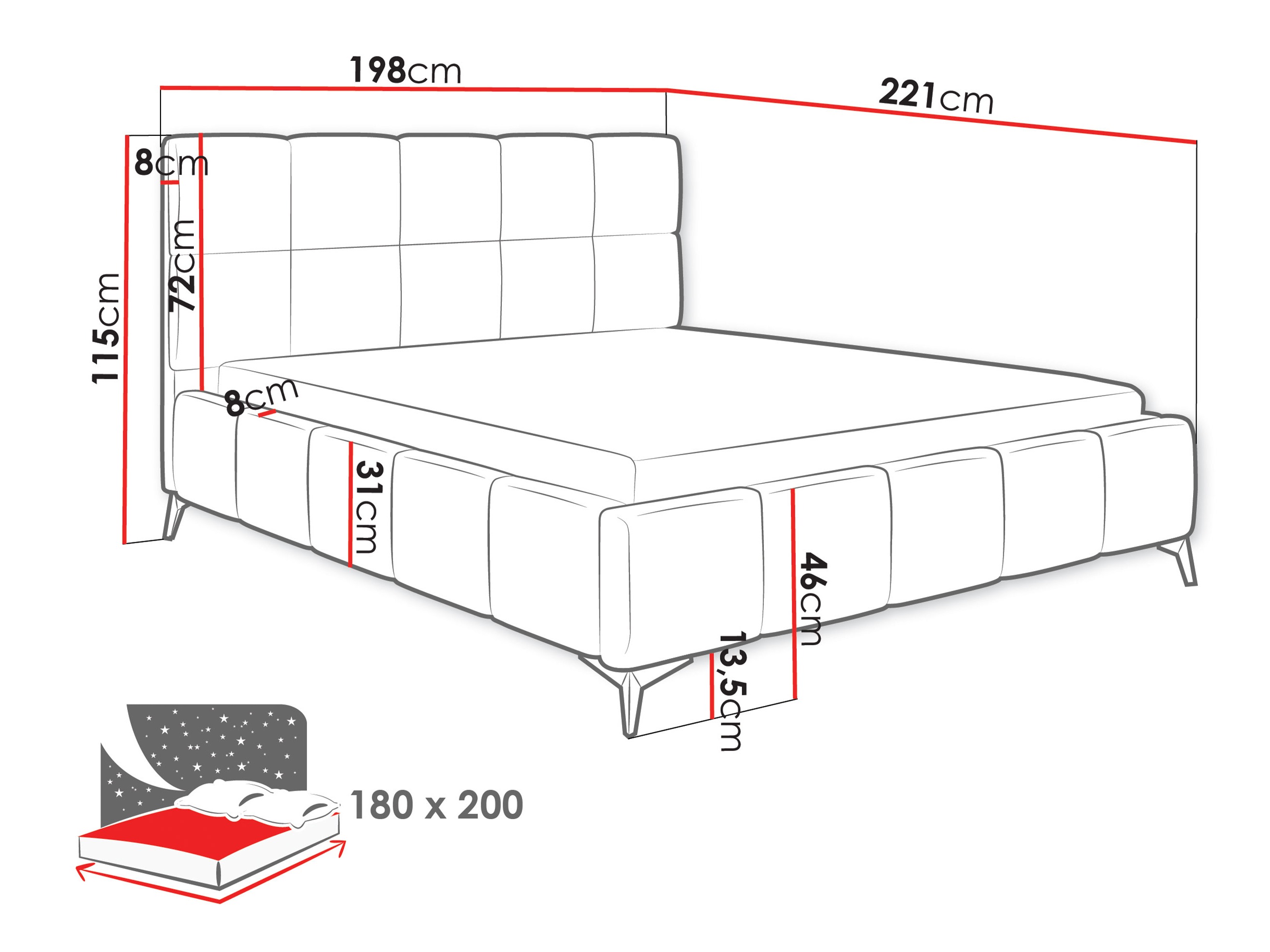 Bett Skokie 101 (Velluto 35)