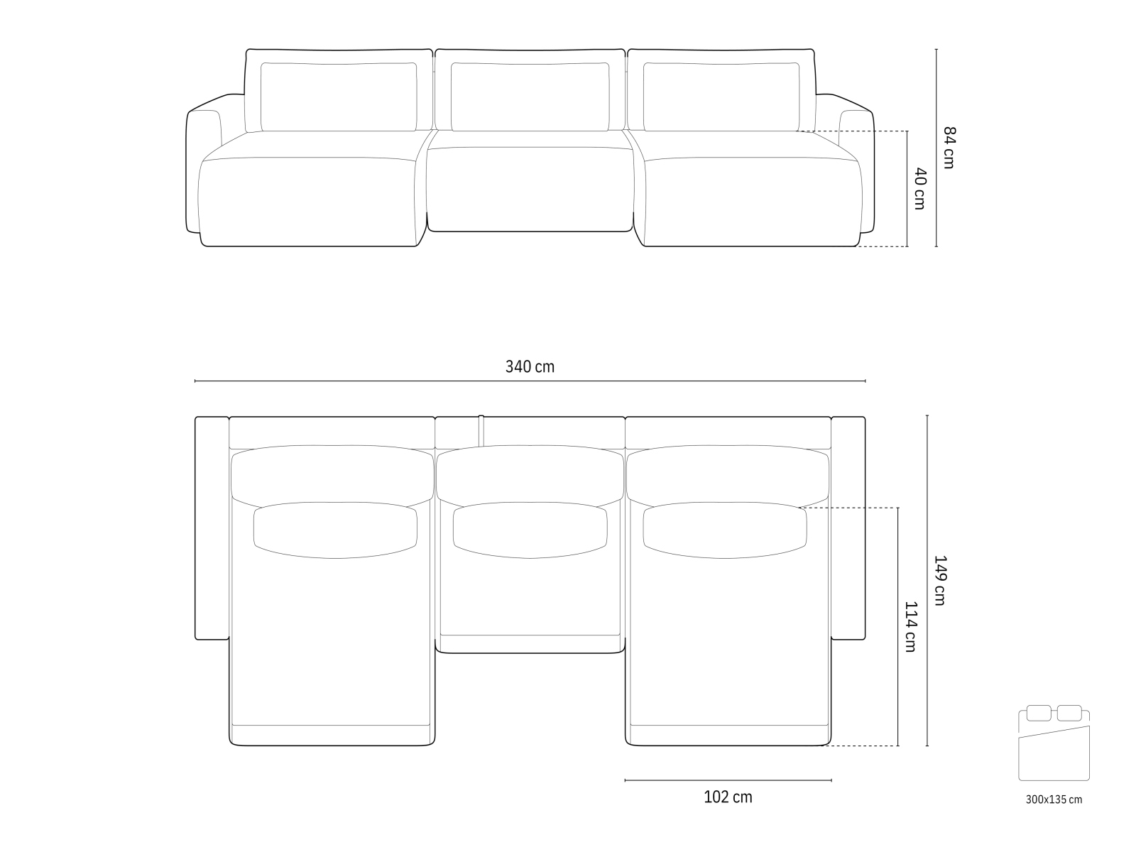 Ecksofa Beckley 388 (Magic Velvet 2204)