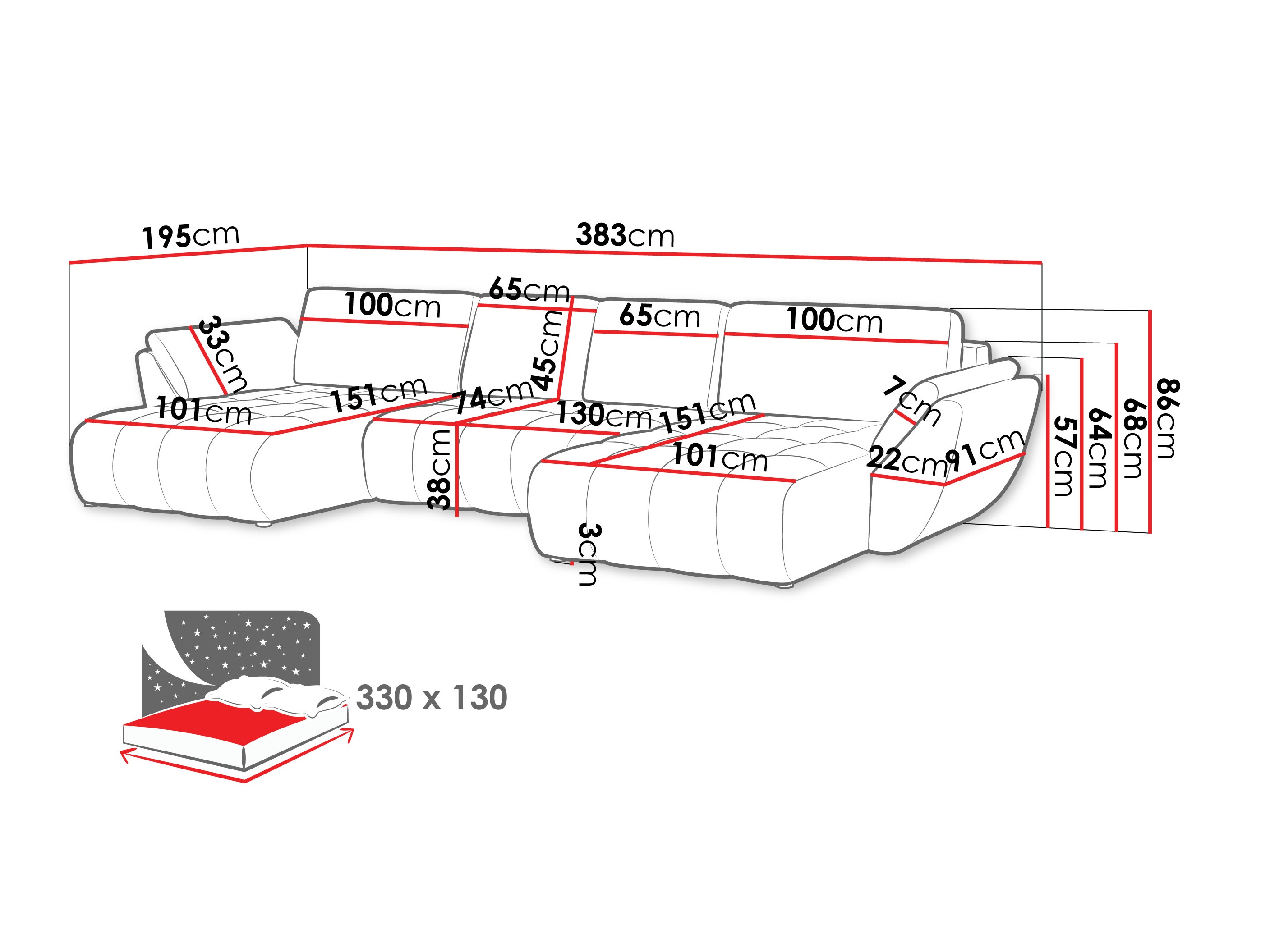 Ecksofa Camden 112 (Lumo 30)