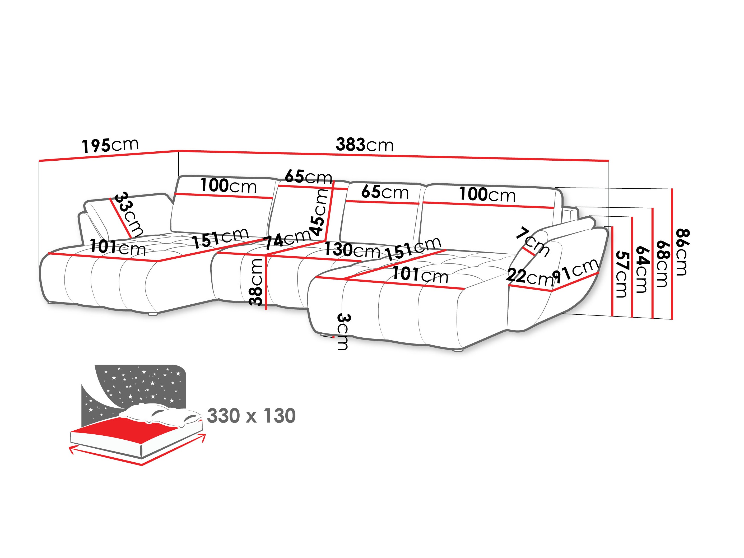 Ecksofa Camden 112 (Lumo 65)