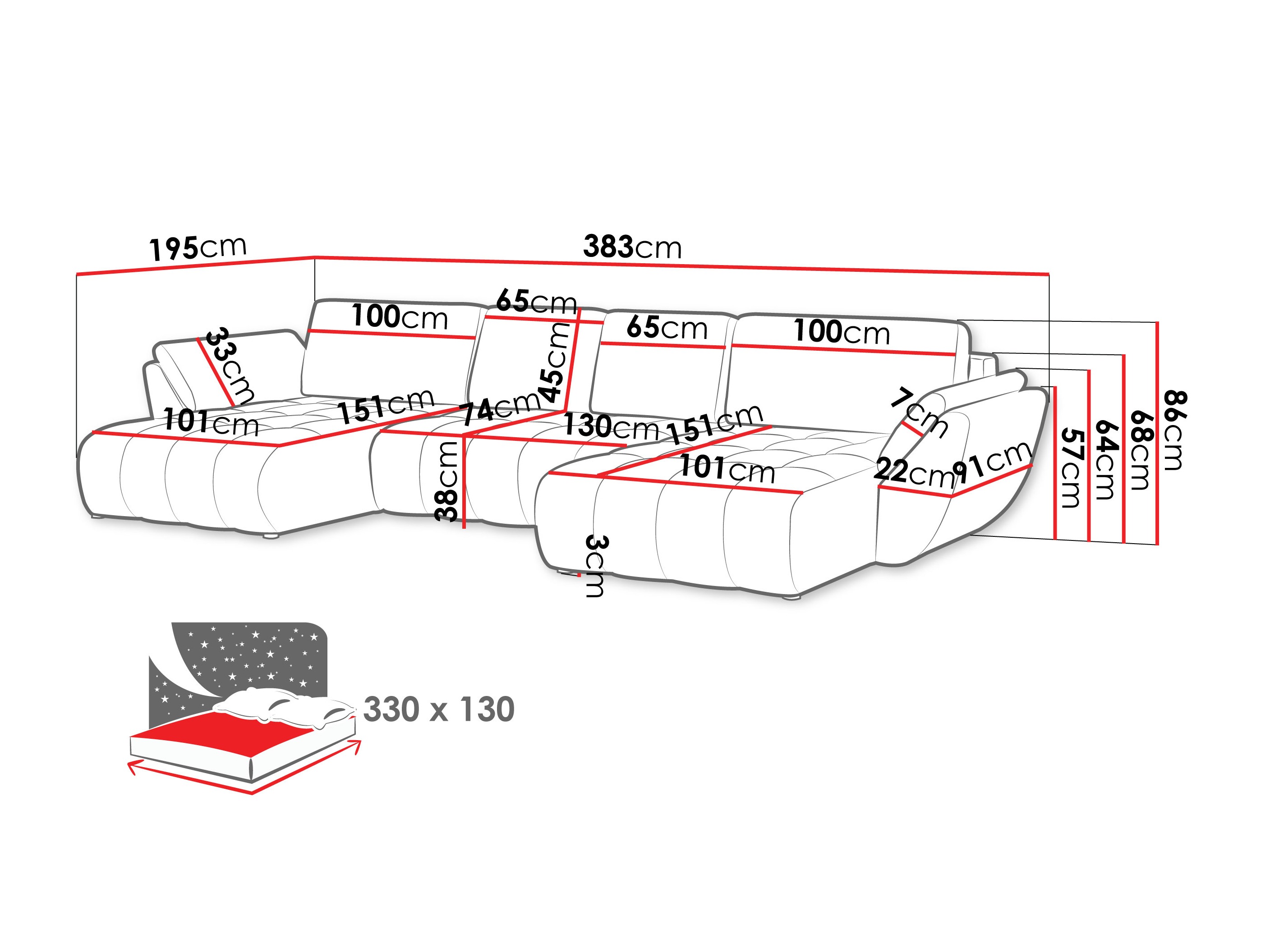 Ecksofa Camden 112 (Margo 227.11)