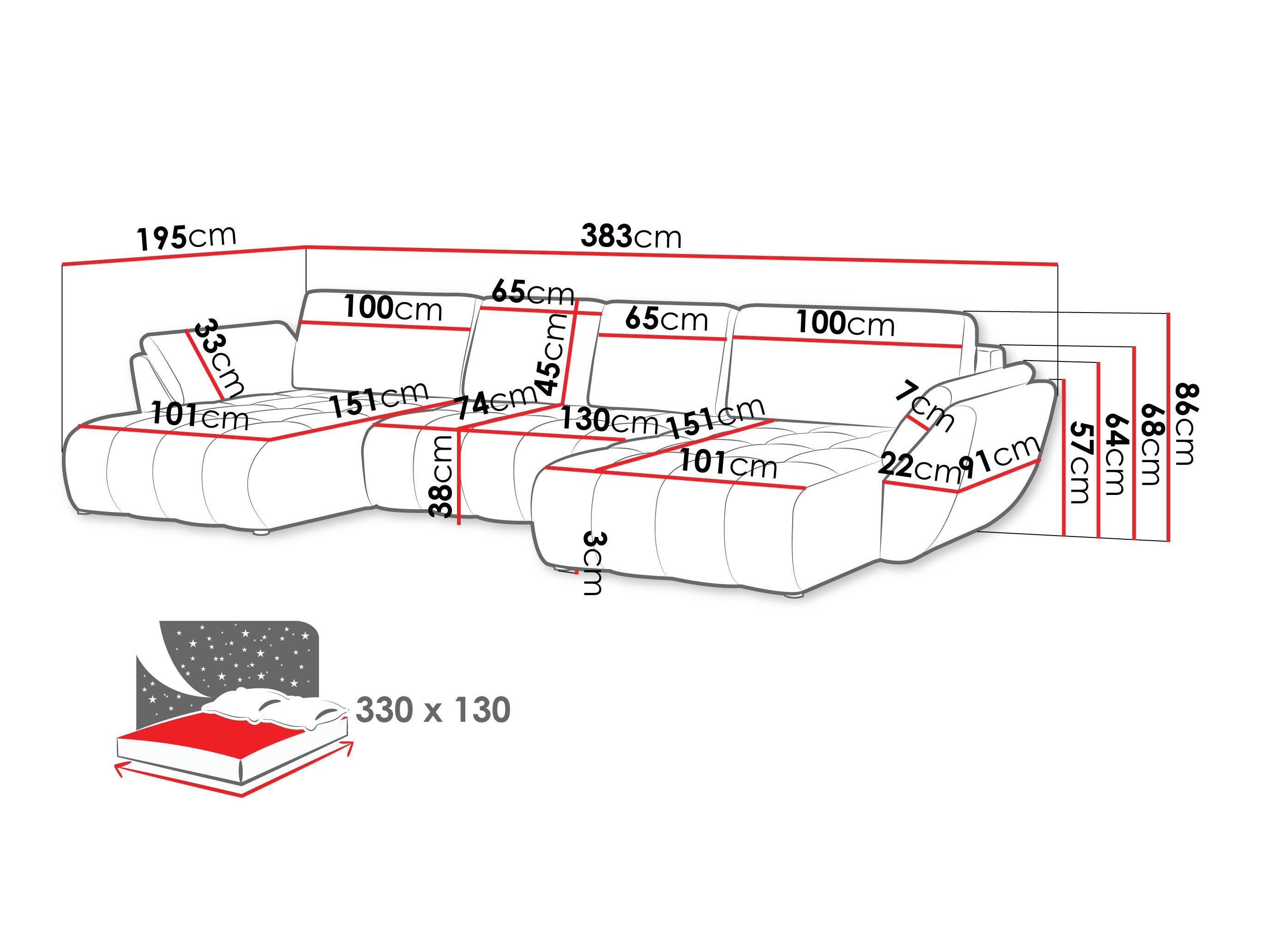 Ecksofa Circum I (Lumo 55)