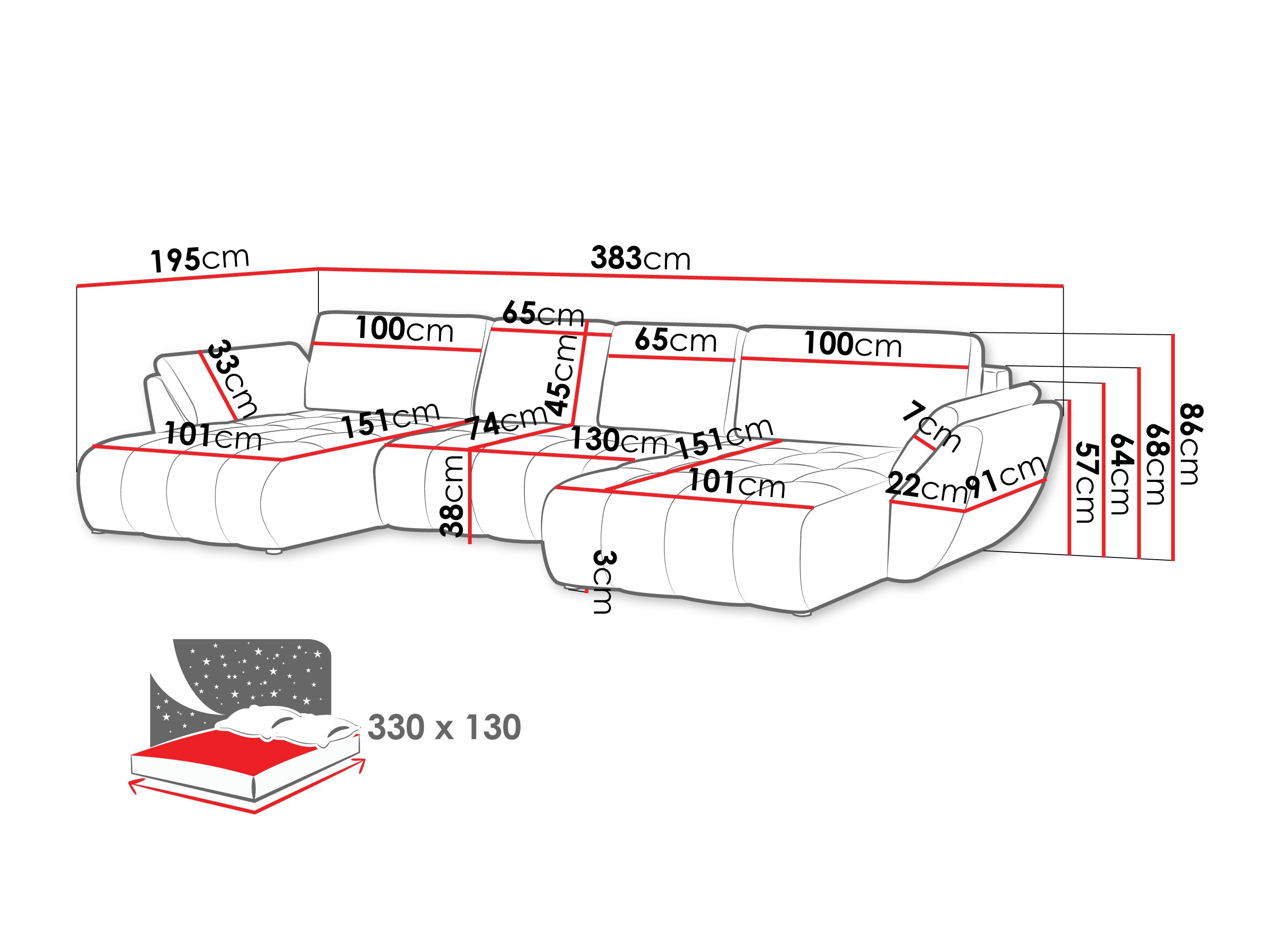 Ecksofa Circum I (Margo 227.09)