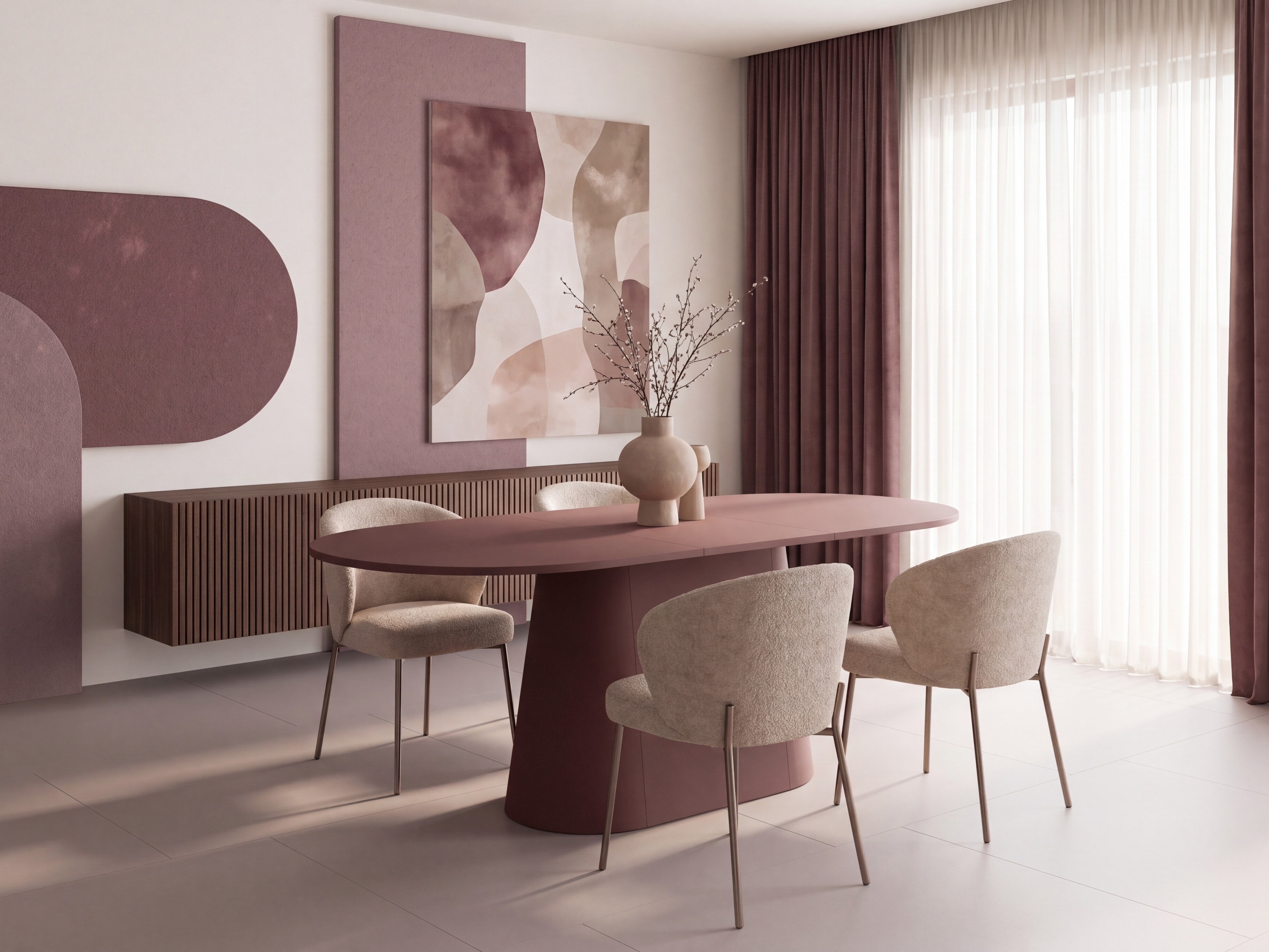 Tisch Hoboken 102 (Bordeaux)
