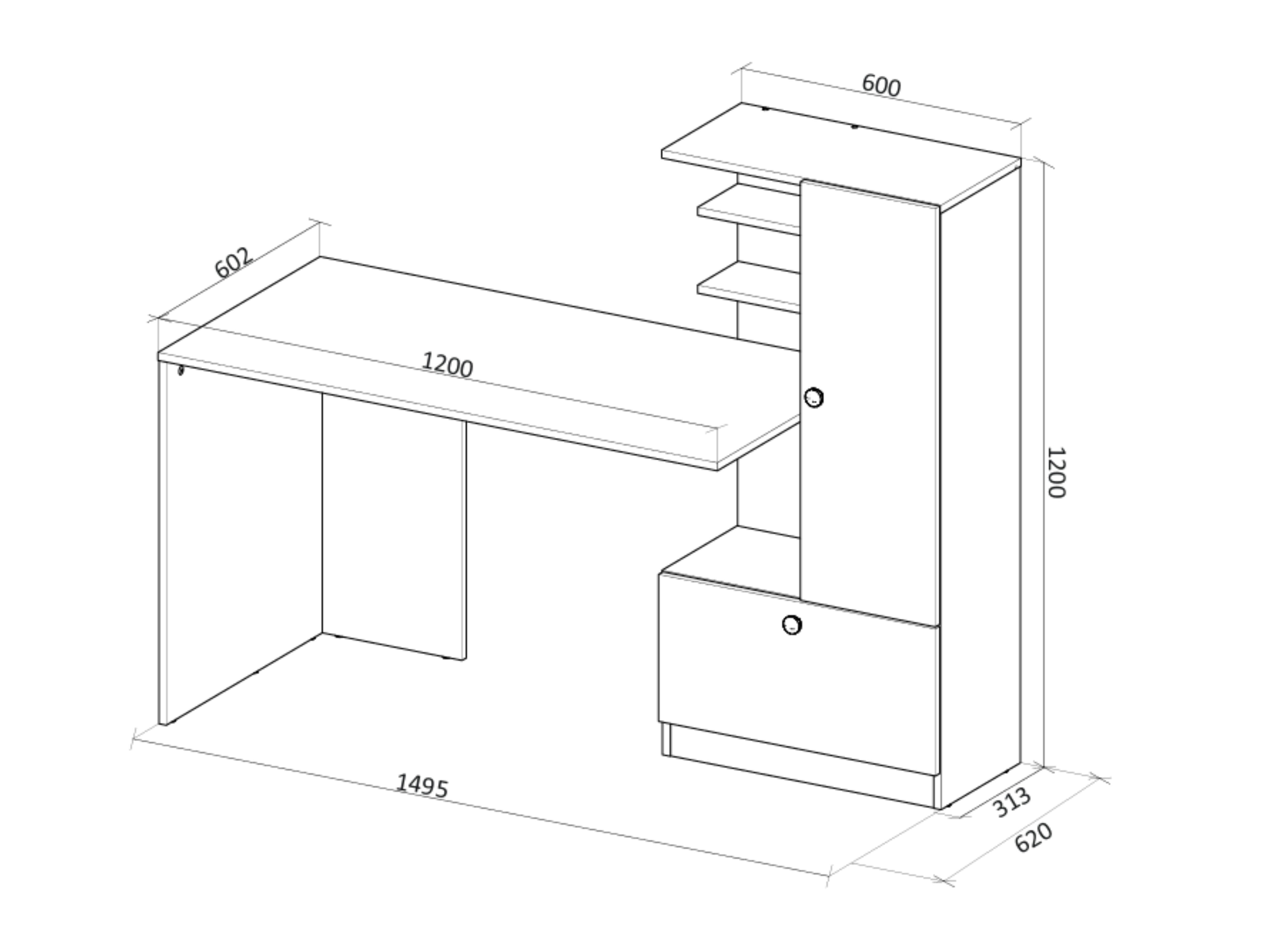 Bürotisch Houston 2148 (Artisan Eichenholzoptik)