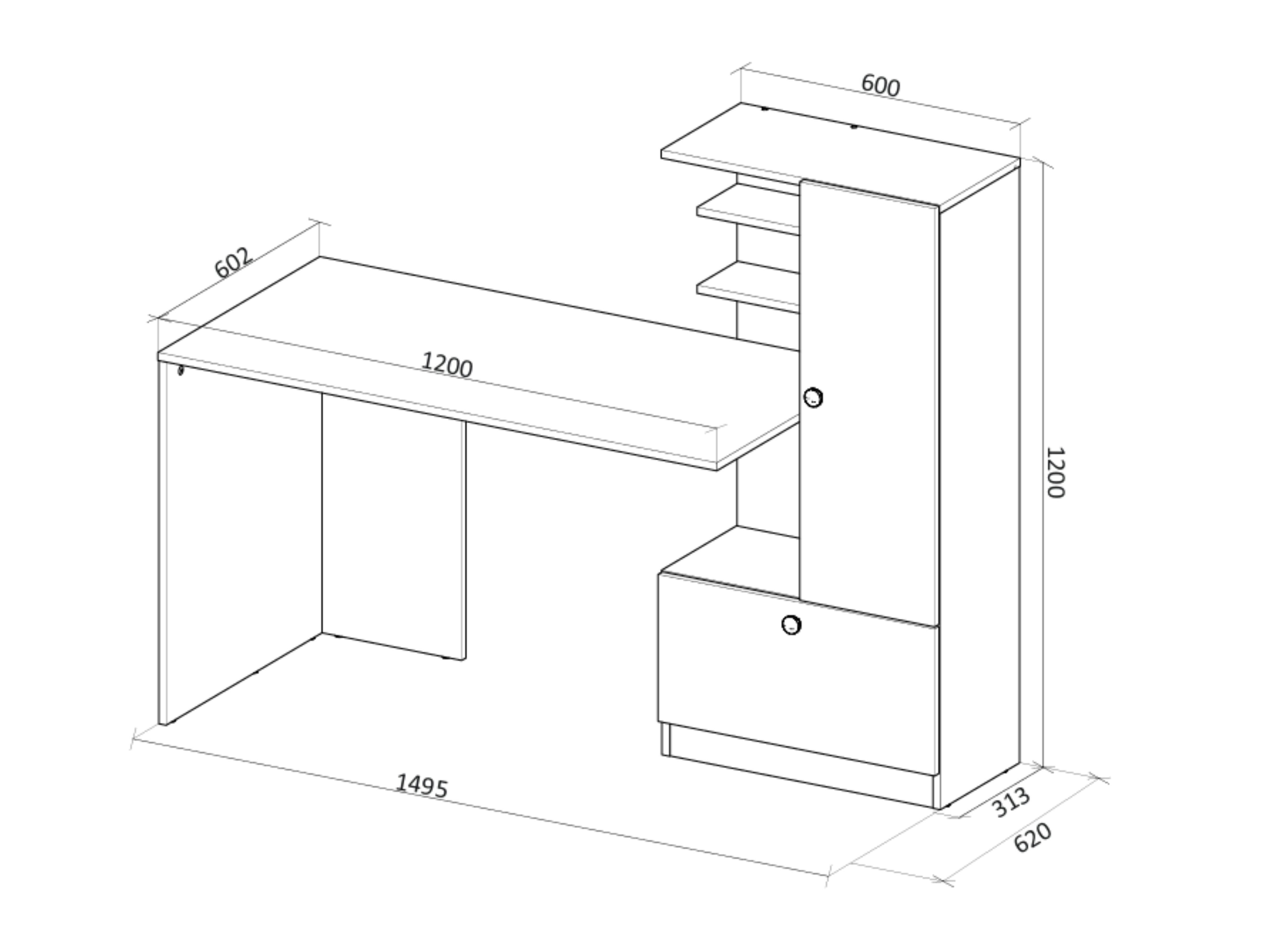 Bürotisch Houston 2148 (Weiß)