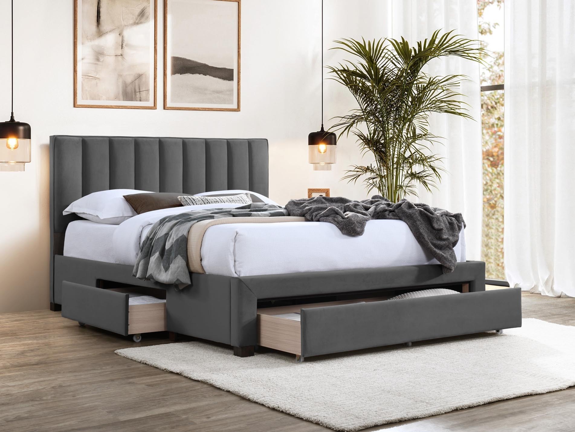 Bett Houston Fides (Grau)