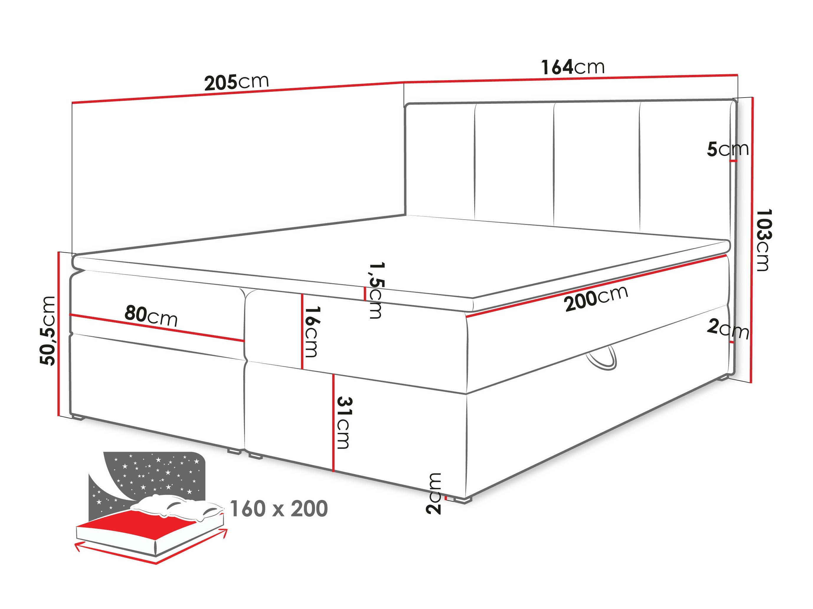 Boxspringbett Oppidum (Polo 894)