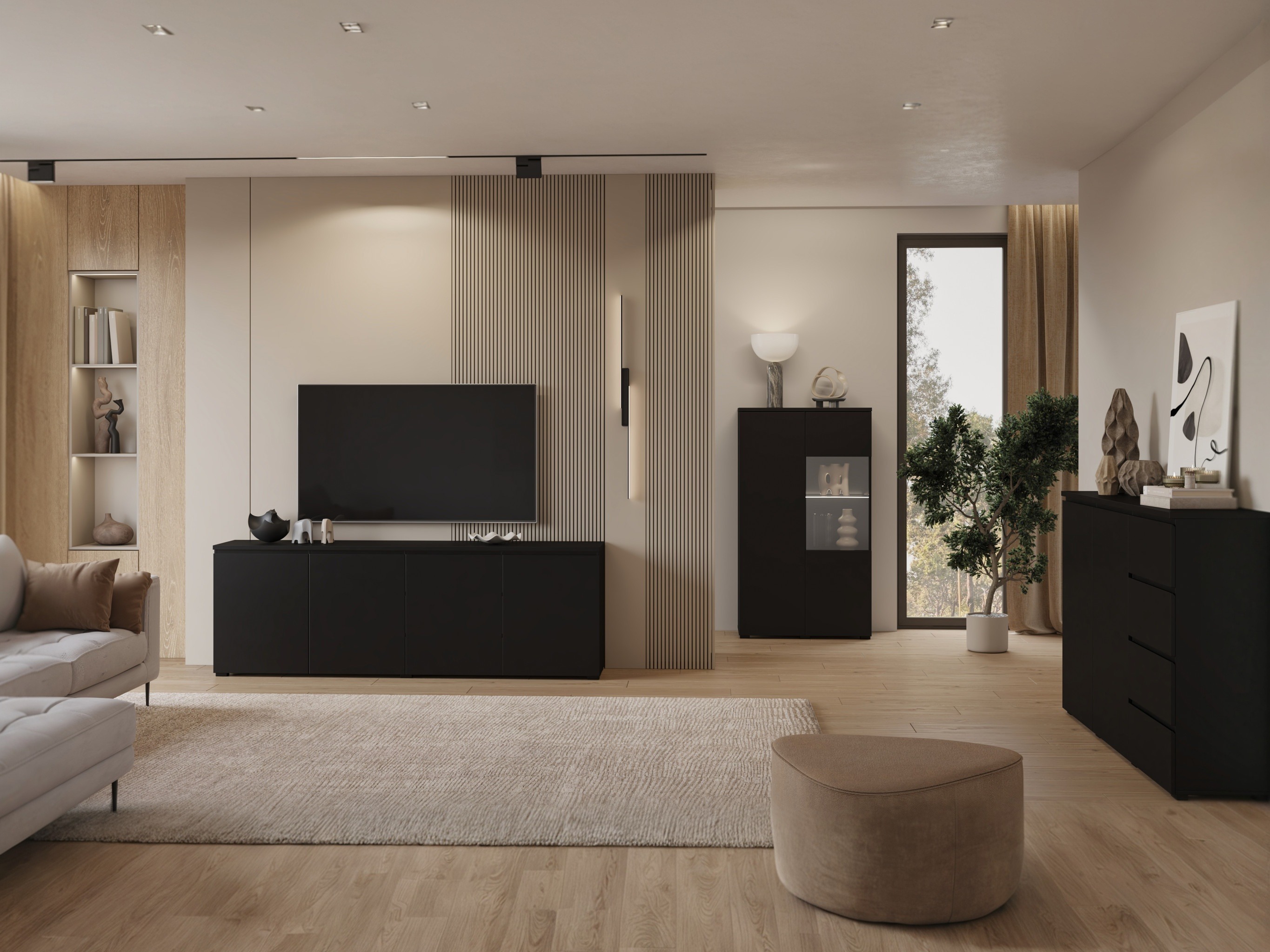 Sideboard Baletu 105 (Schwarz)