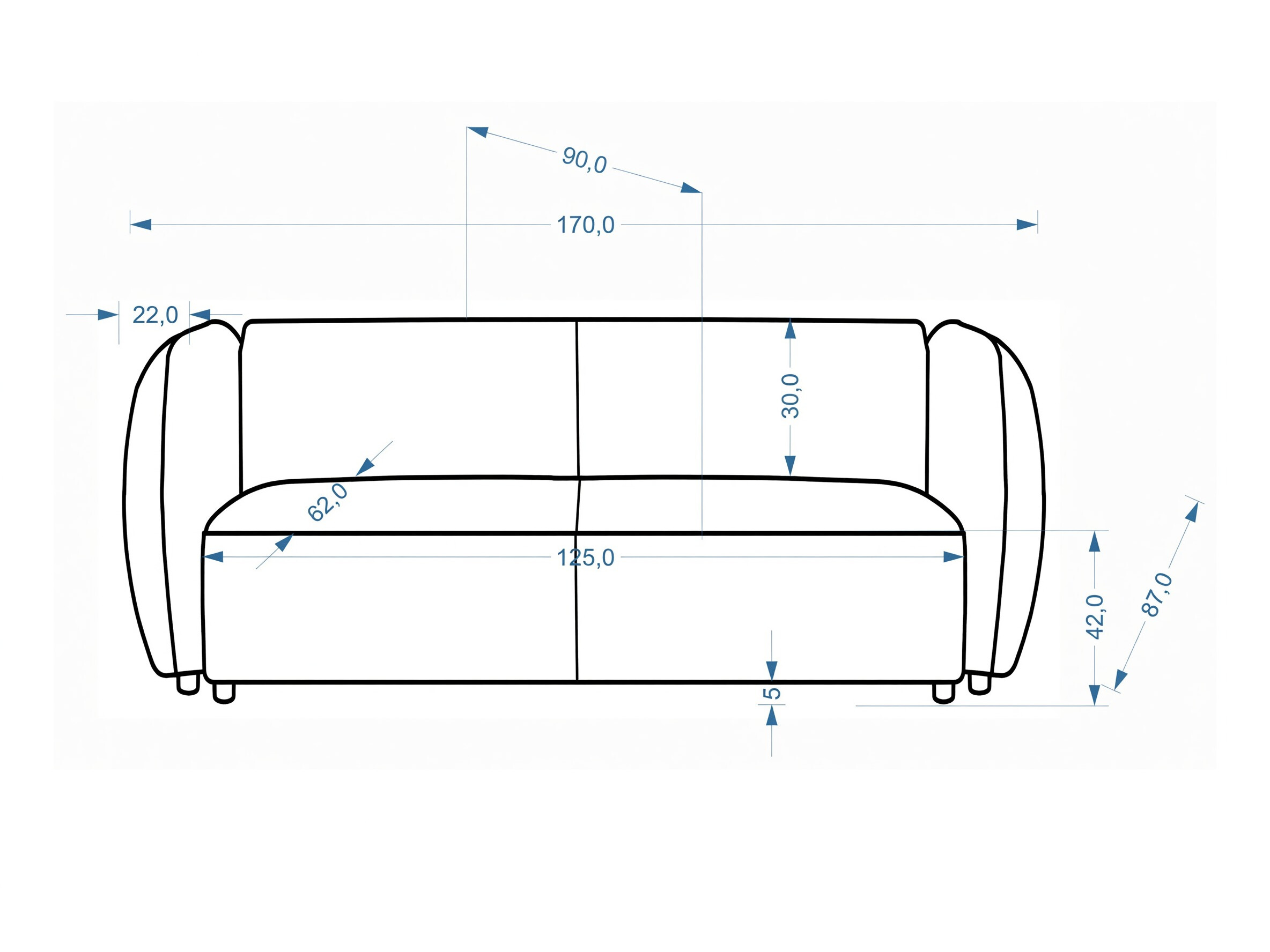 Sofa Houston 2178 (Grau)
