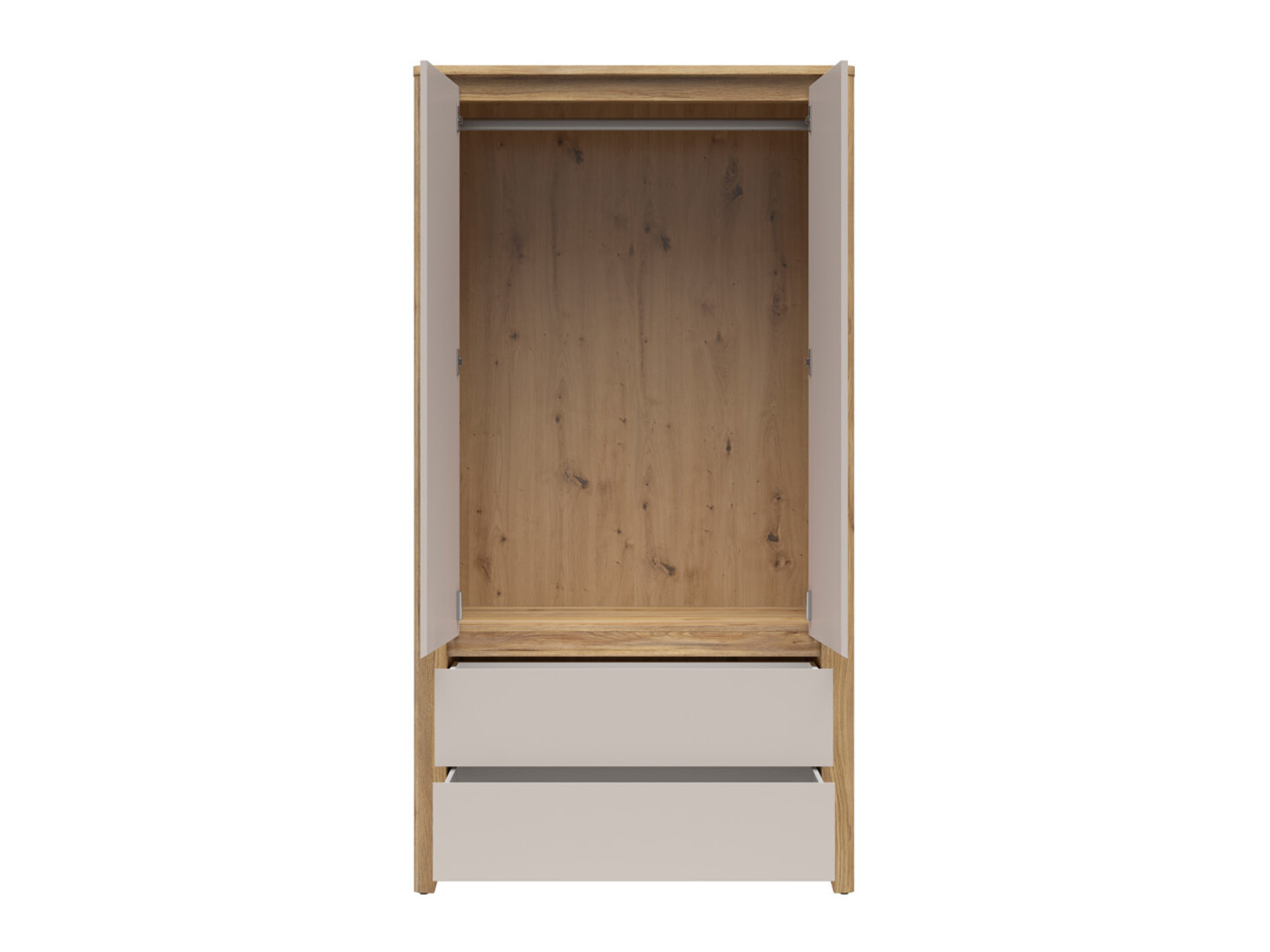 Kleiderschrank Talduno 103 (Eichenholzoptik hell + Kaschmir)