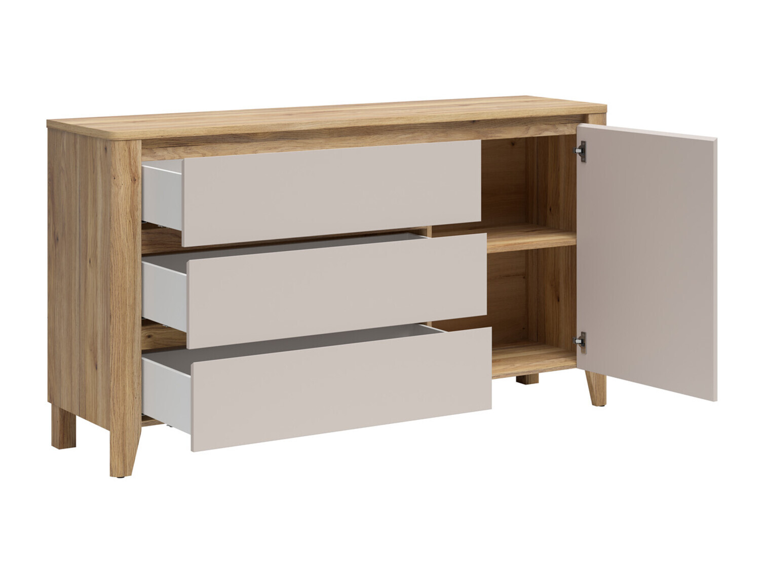 Wohnzimmer-Sets Talduno 108 (Eichenholzoptik hell + Kaschmir)