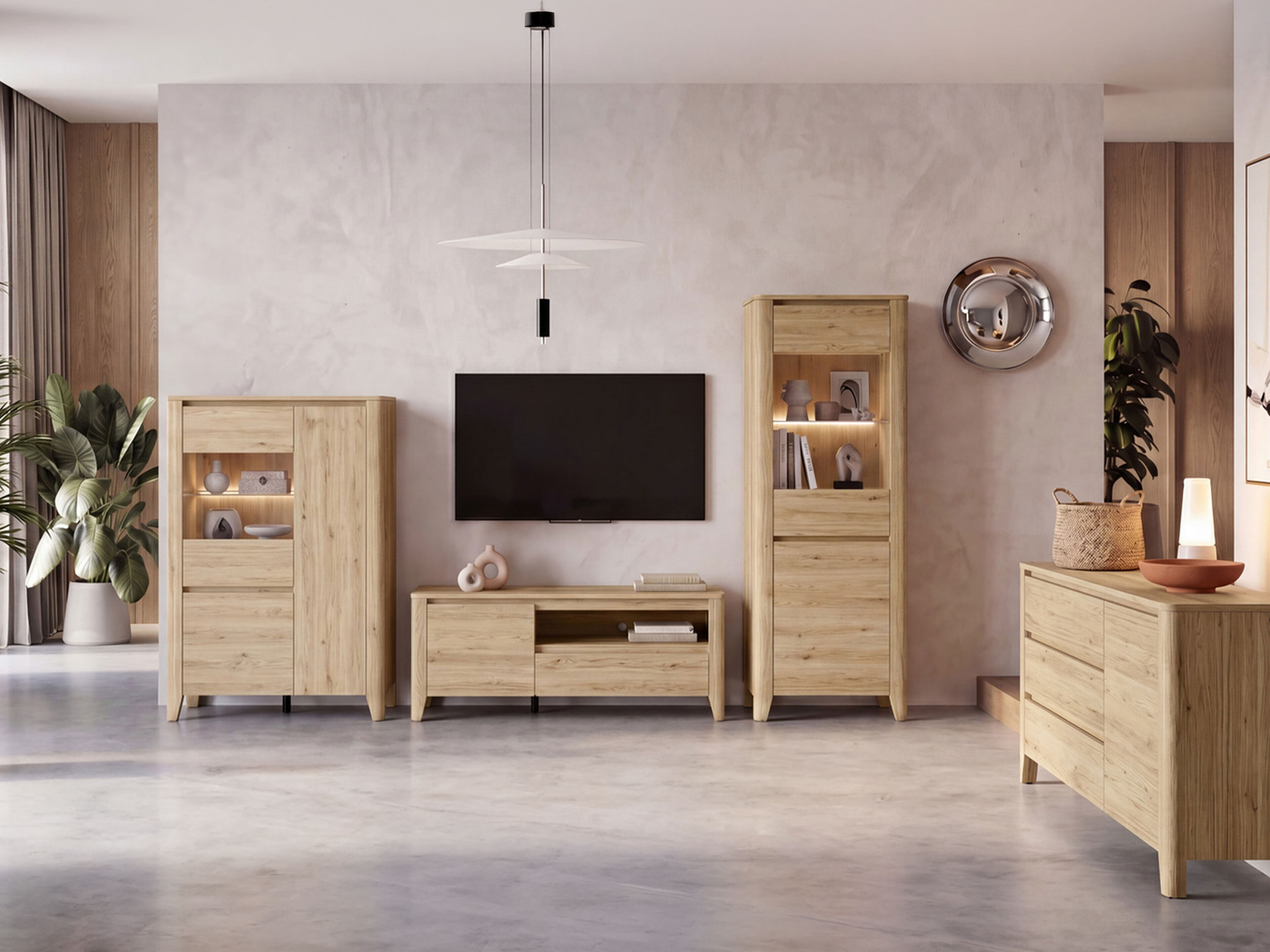 Wohnzimmer-Sets Talduno 108 (Eichenholzoptik hell)