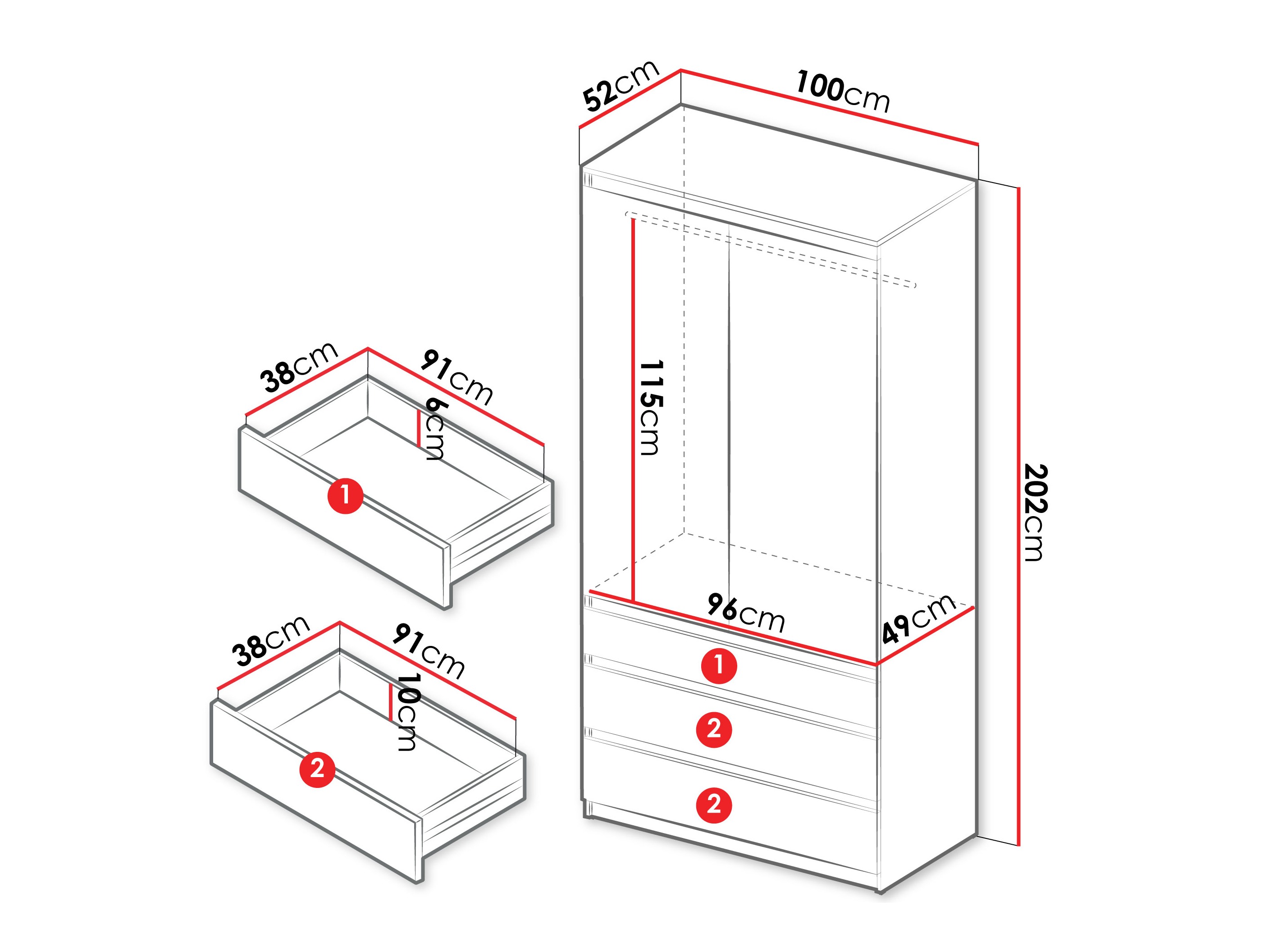 Kleiderschrank Comfivo Structor (Schwarz)