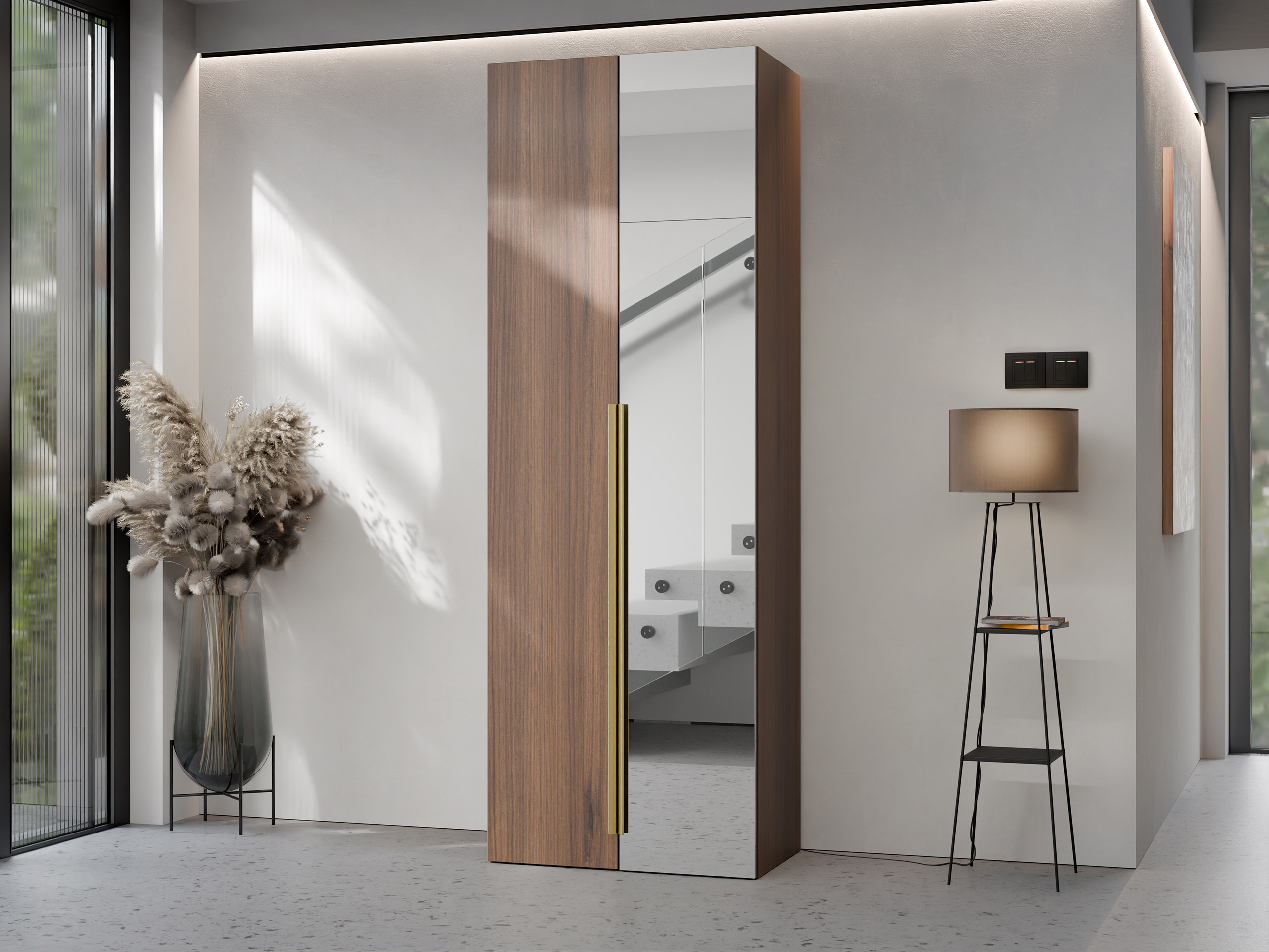 Regal Comfivo 579 (Walnussholzoptik + Gold)