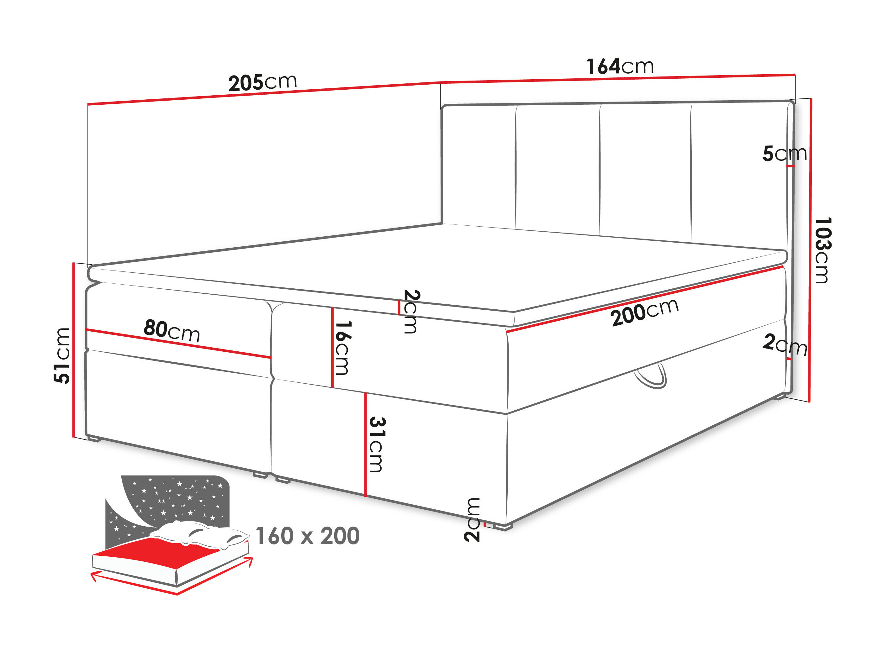 Boxspringbett Oppidum (Polo 894)