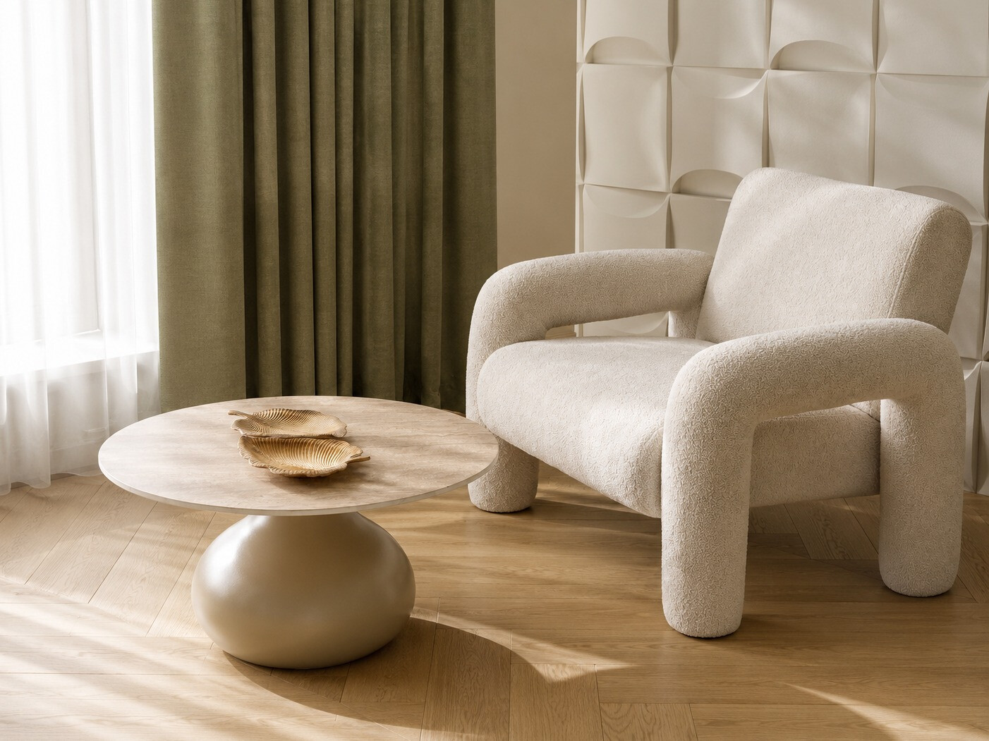 Couchtisch Houston 2192 (Kaschmir + Hell Travertine)