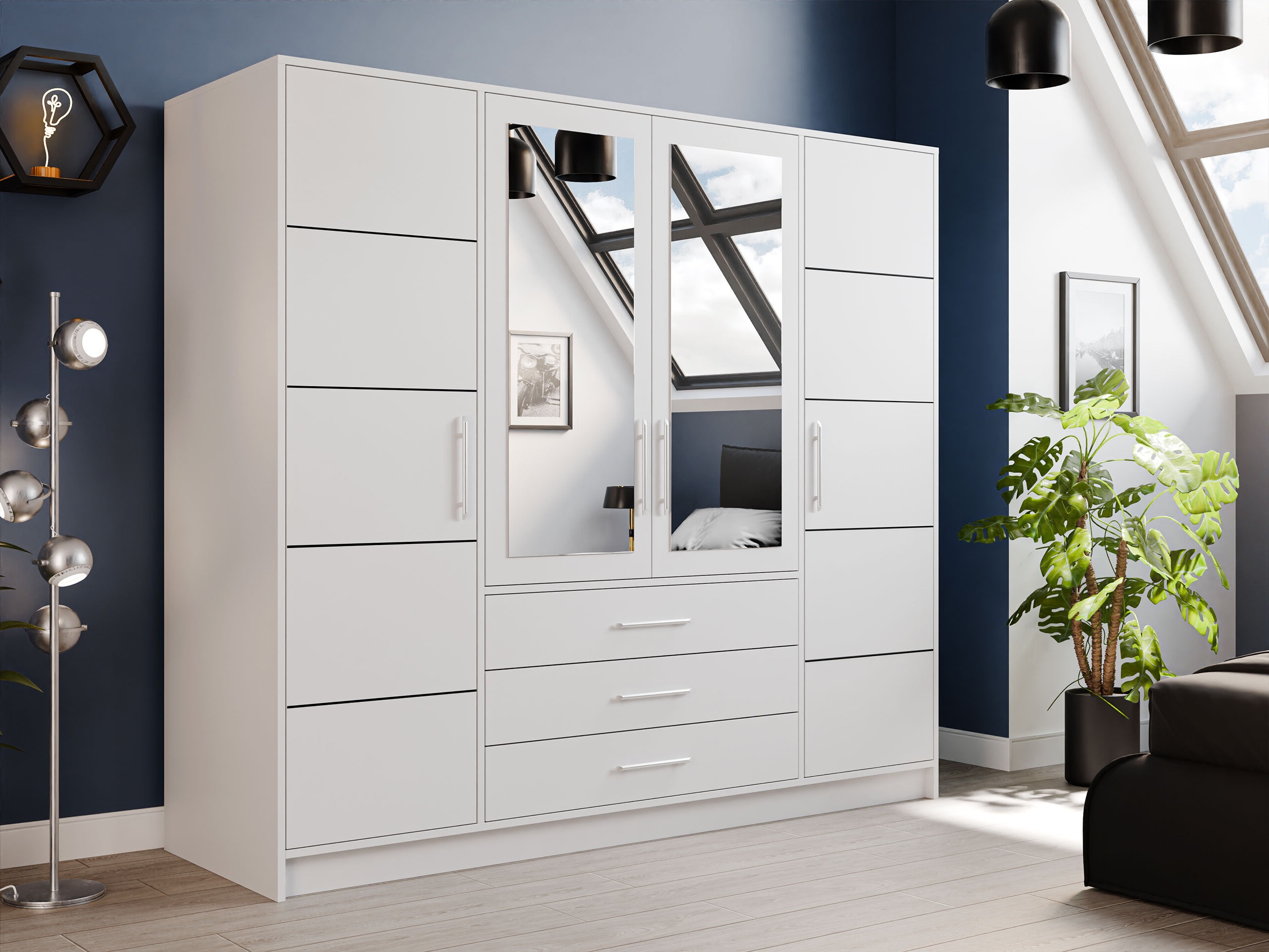 Kleiderschrank Dortivu (Weiß)