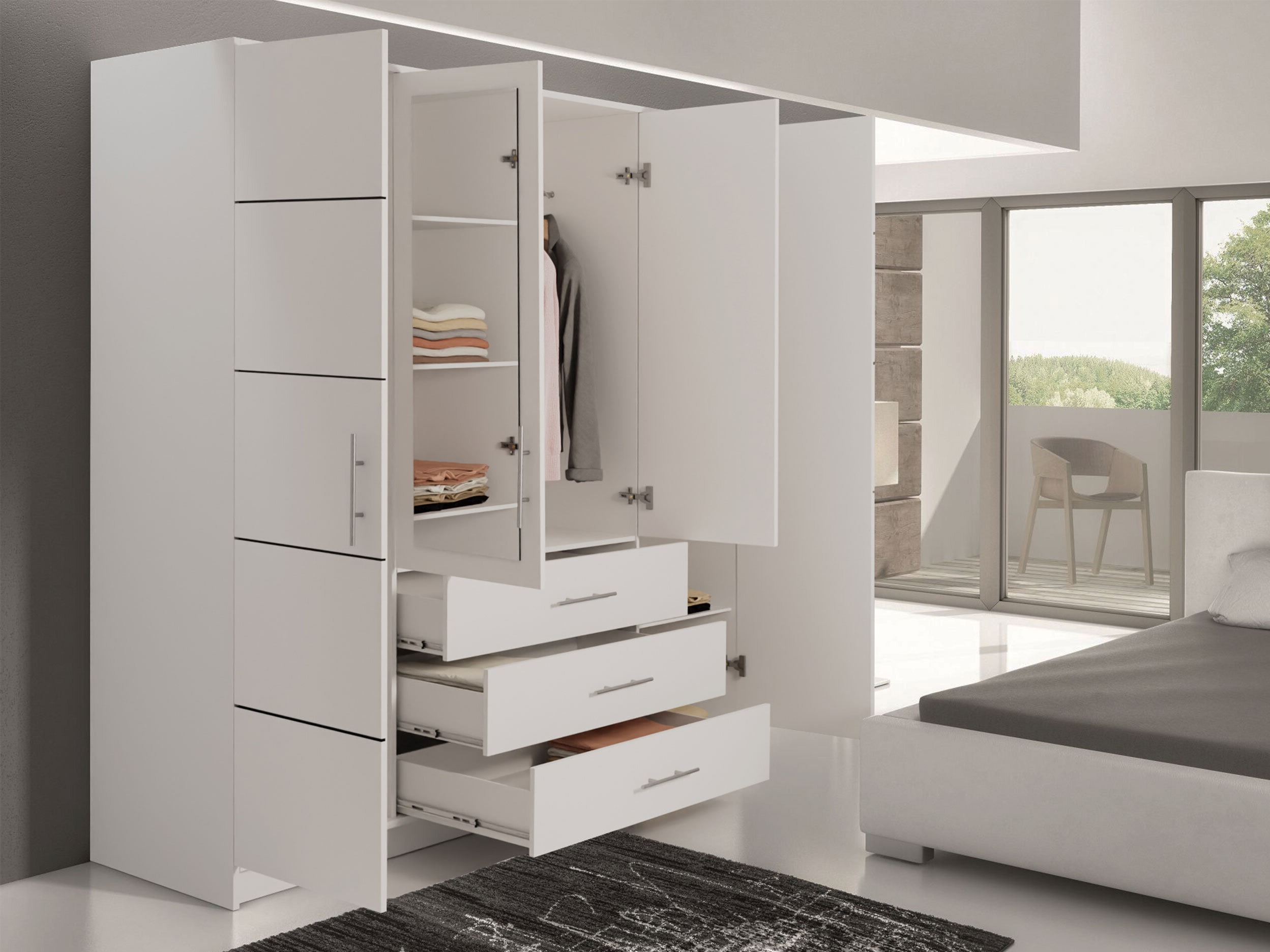 Kleiderschrank Dortivu (Weiß)