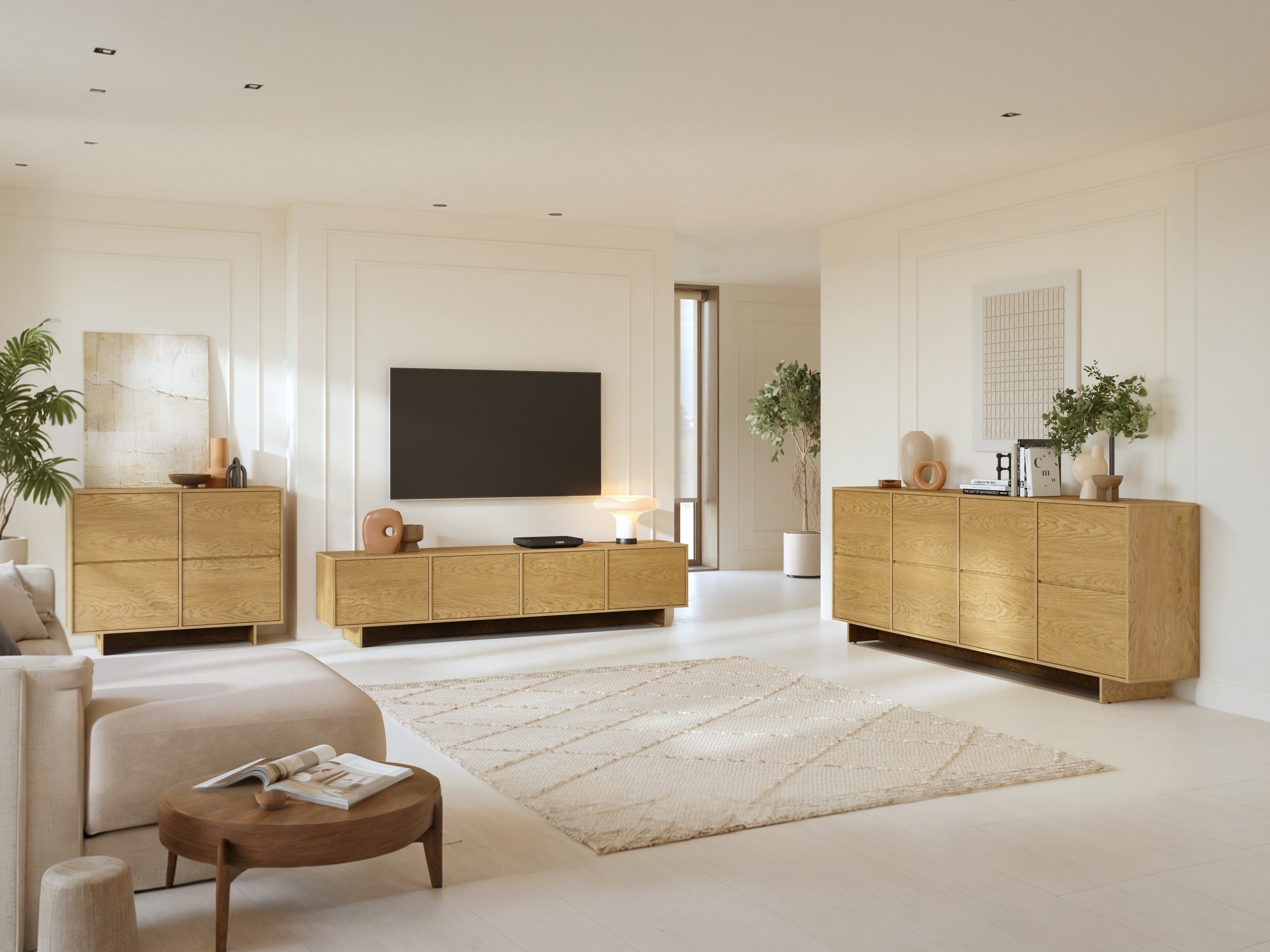 Wohnzimmer-Sets Cavbali 103 (Helles Holz)