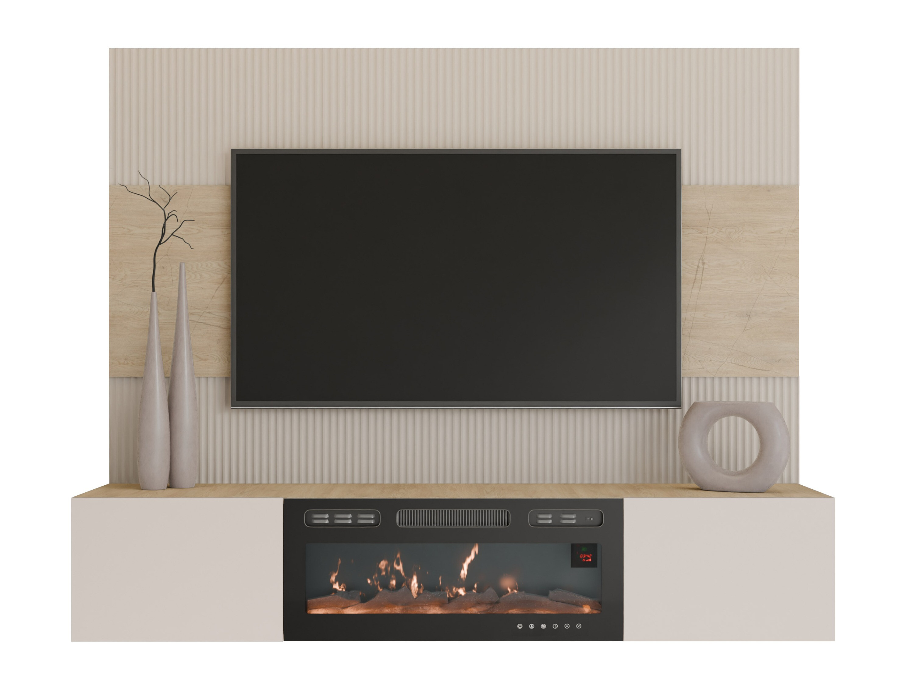 Wohnzimmer-Sets Comfivo Salix VII (Beige + Eiche Cremona)