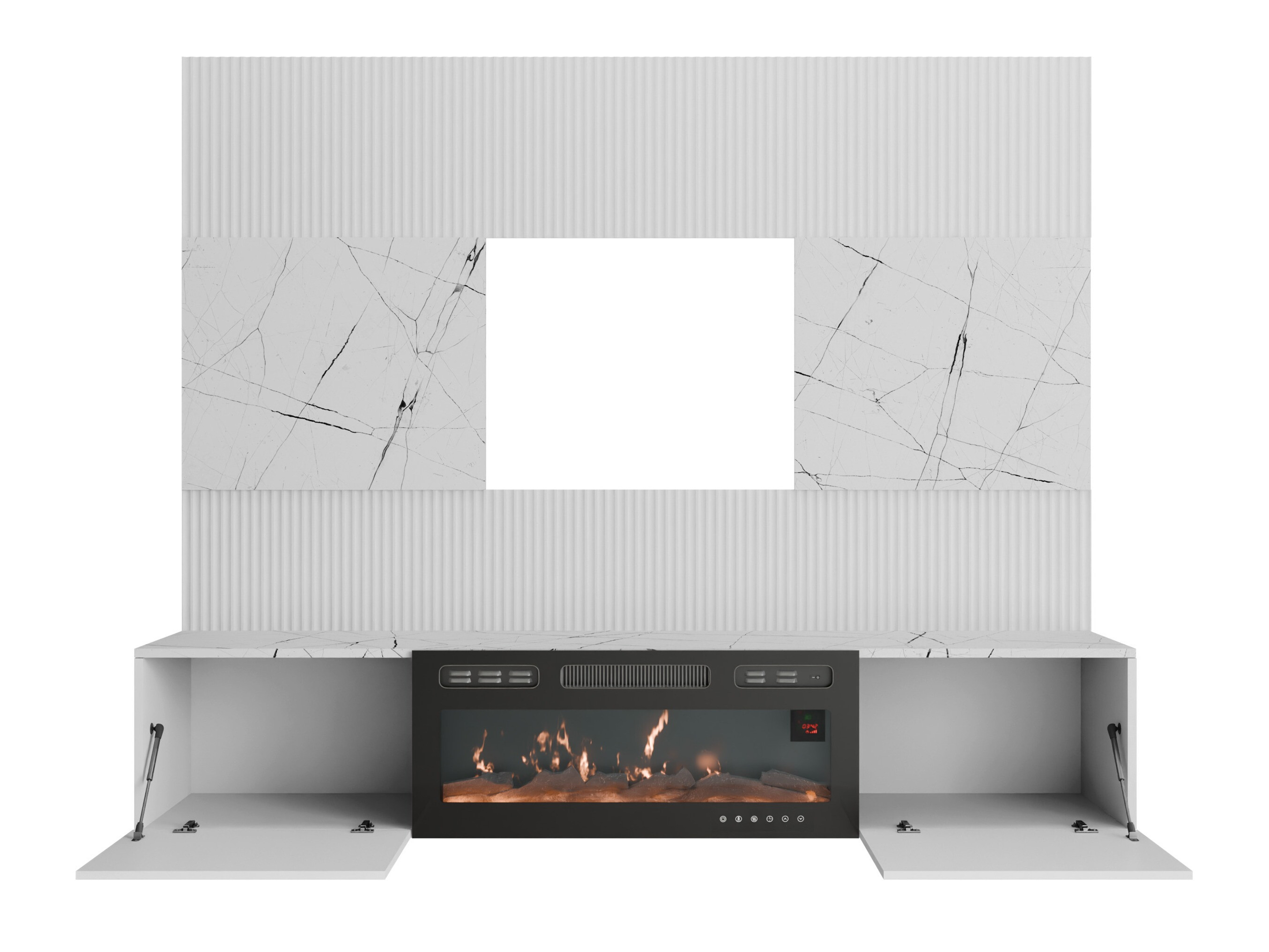 Wohnzimmer-Sets Comfivo Salix VII (Walnussholzoptik + Hell Travertine)