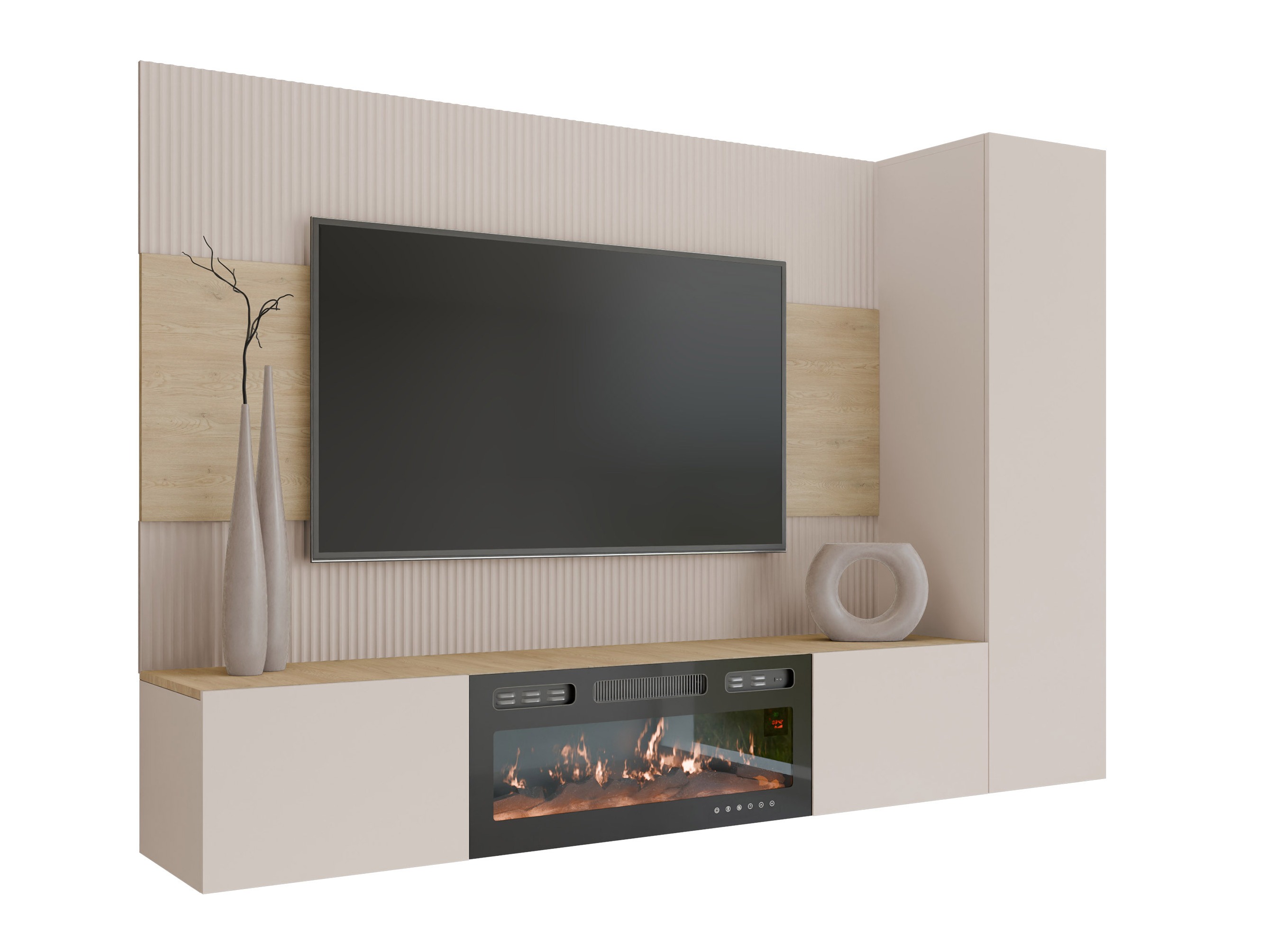 Wohnzimmer-Sets Comfivo Salix IX (Beige + Eiche Cremona)