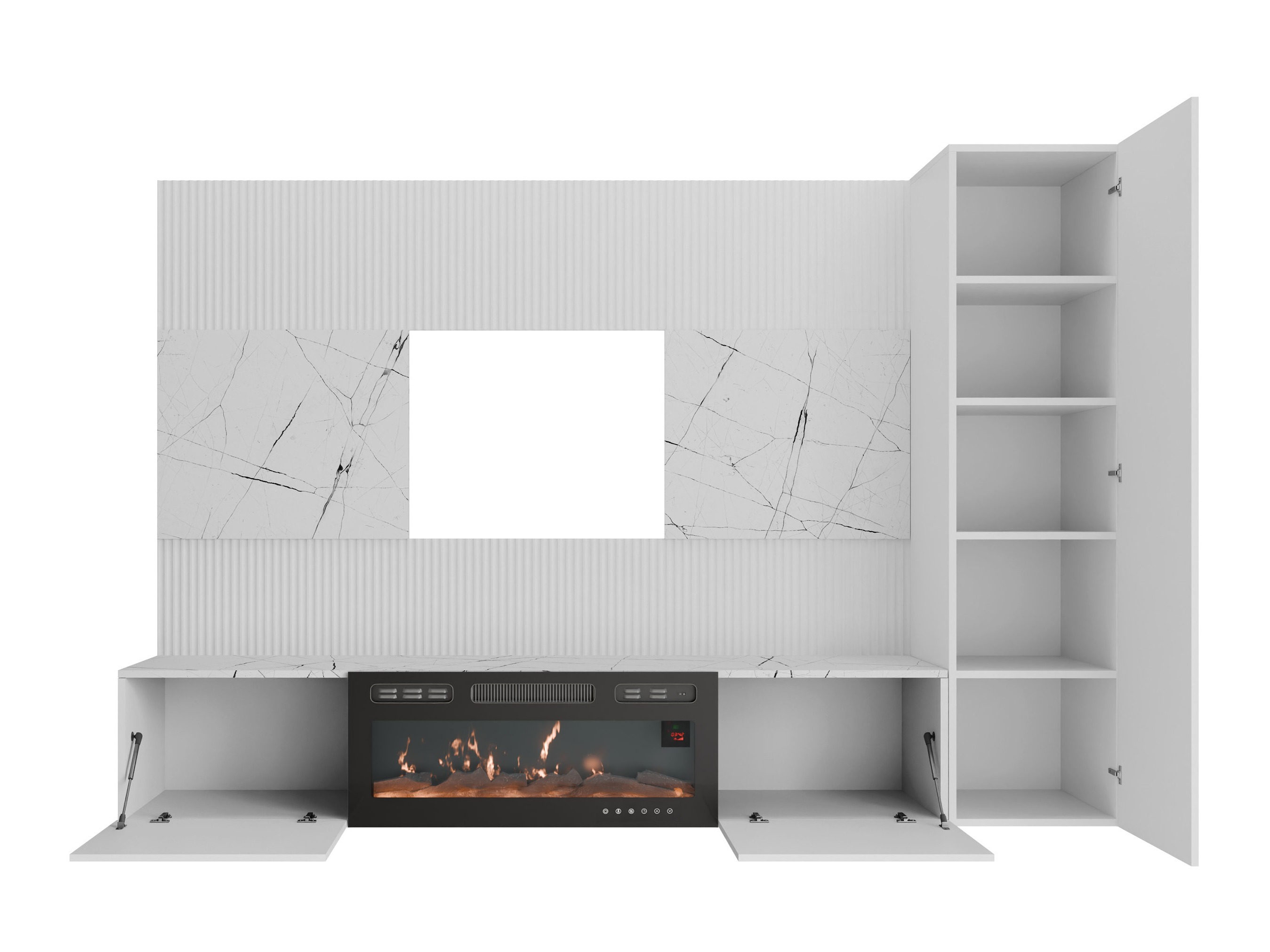 Wohnzimmer-Sets Comfivo Salix IX (Schwarz + Schwarzer Marmor)