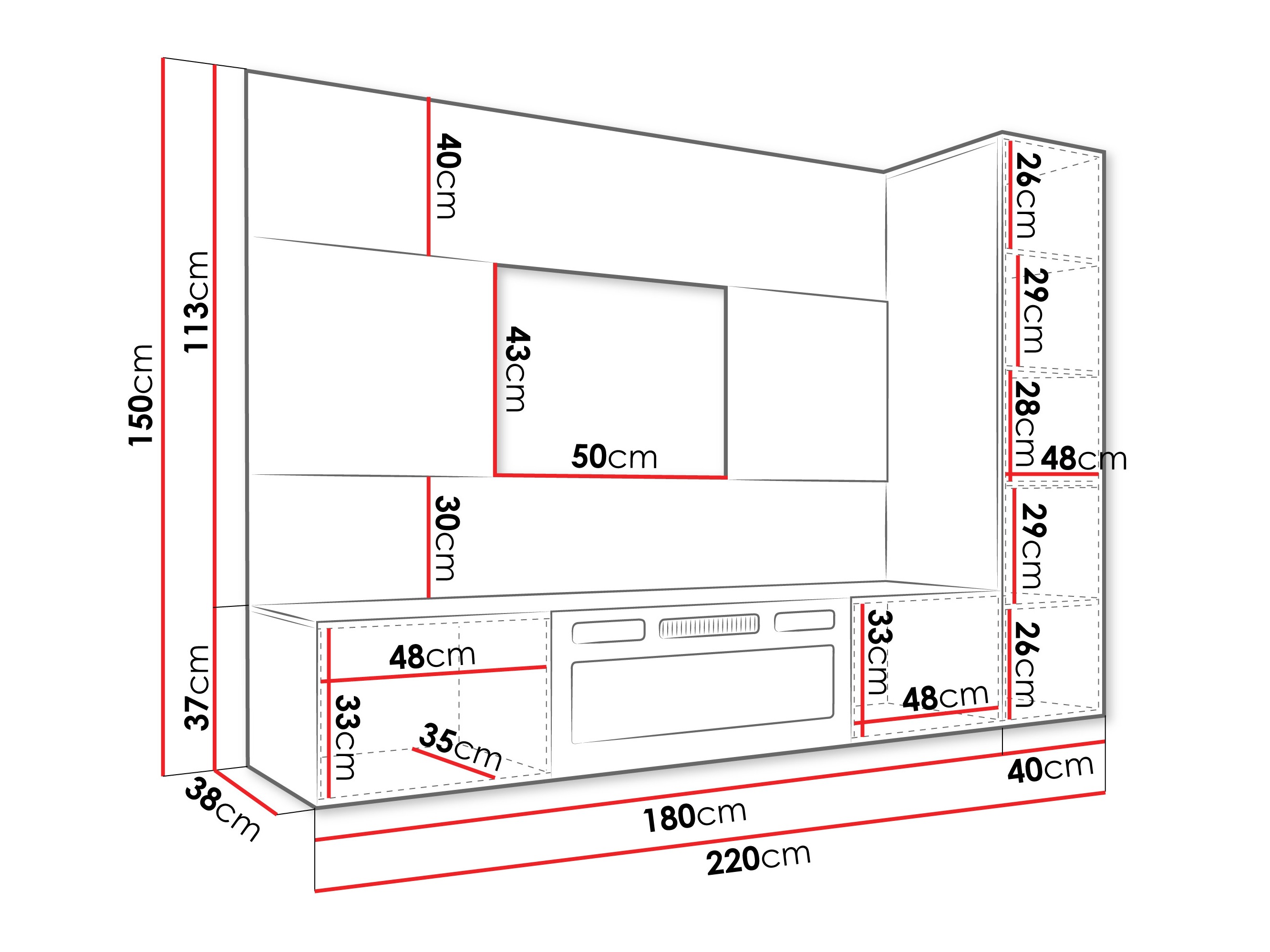 Wohnzimmer-Sets Comfivo Salix IX (Schwarz + Schwarzer Marmor)