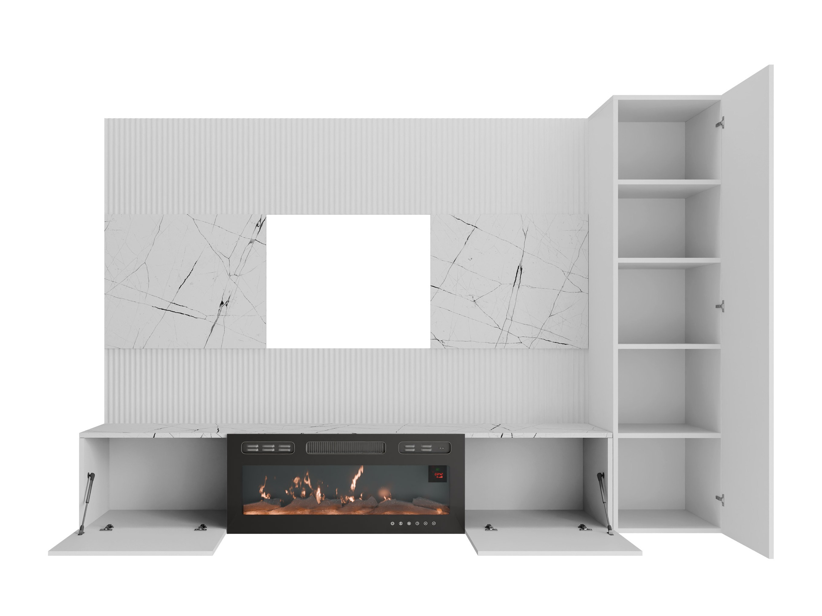Wohnzimmer-Sets Comfivo Salix IX (Weiß + Weißer Marmor)