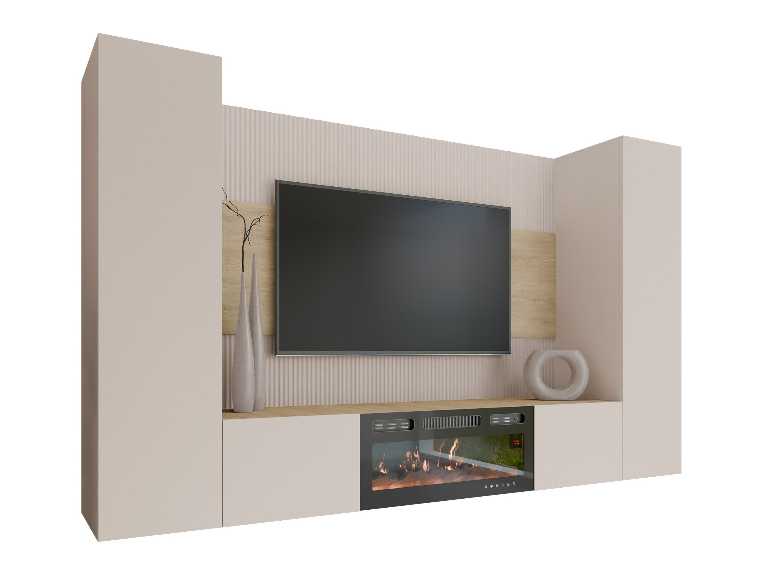 Wohnzimmer-Sets Comfivo Salix VIII (Beige + Eiche Cremona)