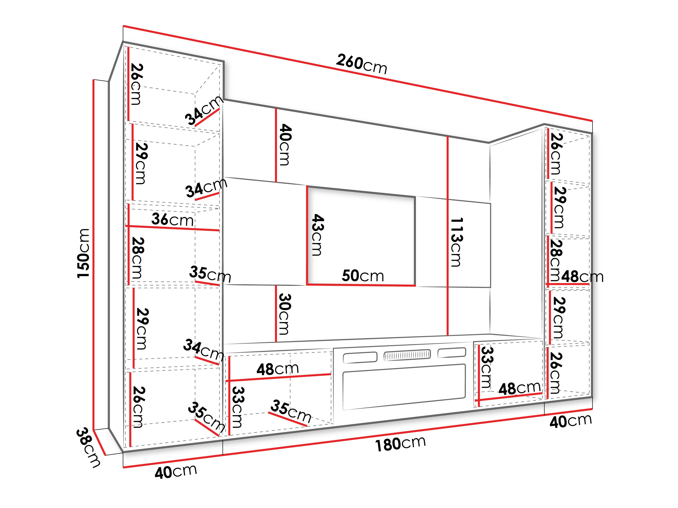 Wohnzimmer-Sets Comfivo Salix VIII (Beige + Eiche Cremona)