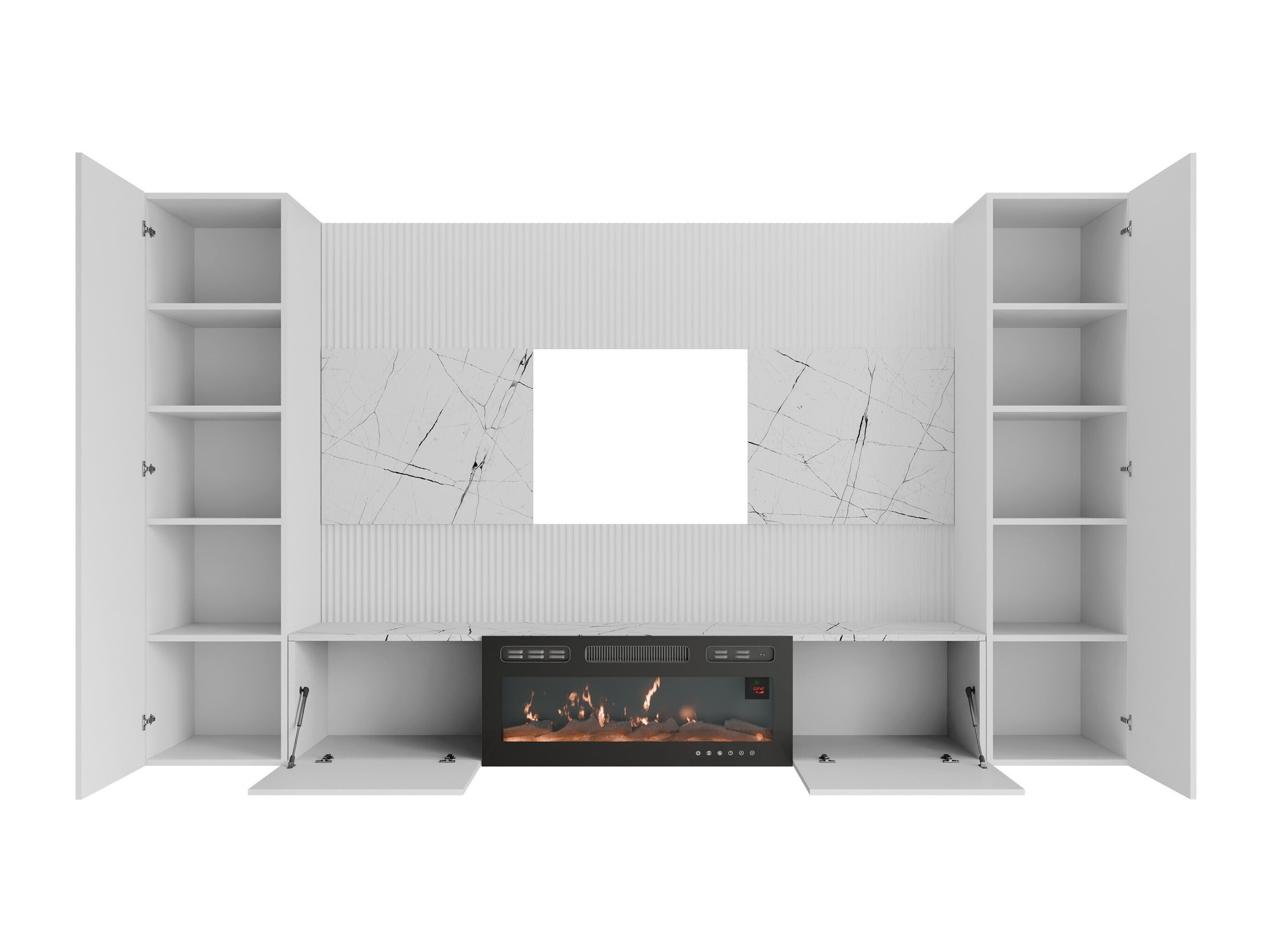 Wohnzimmer-Sets Comfivo Salix VIII (Walnussholzoptik + Hell Travertine)