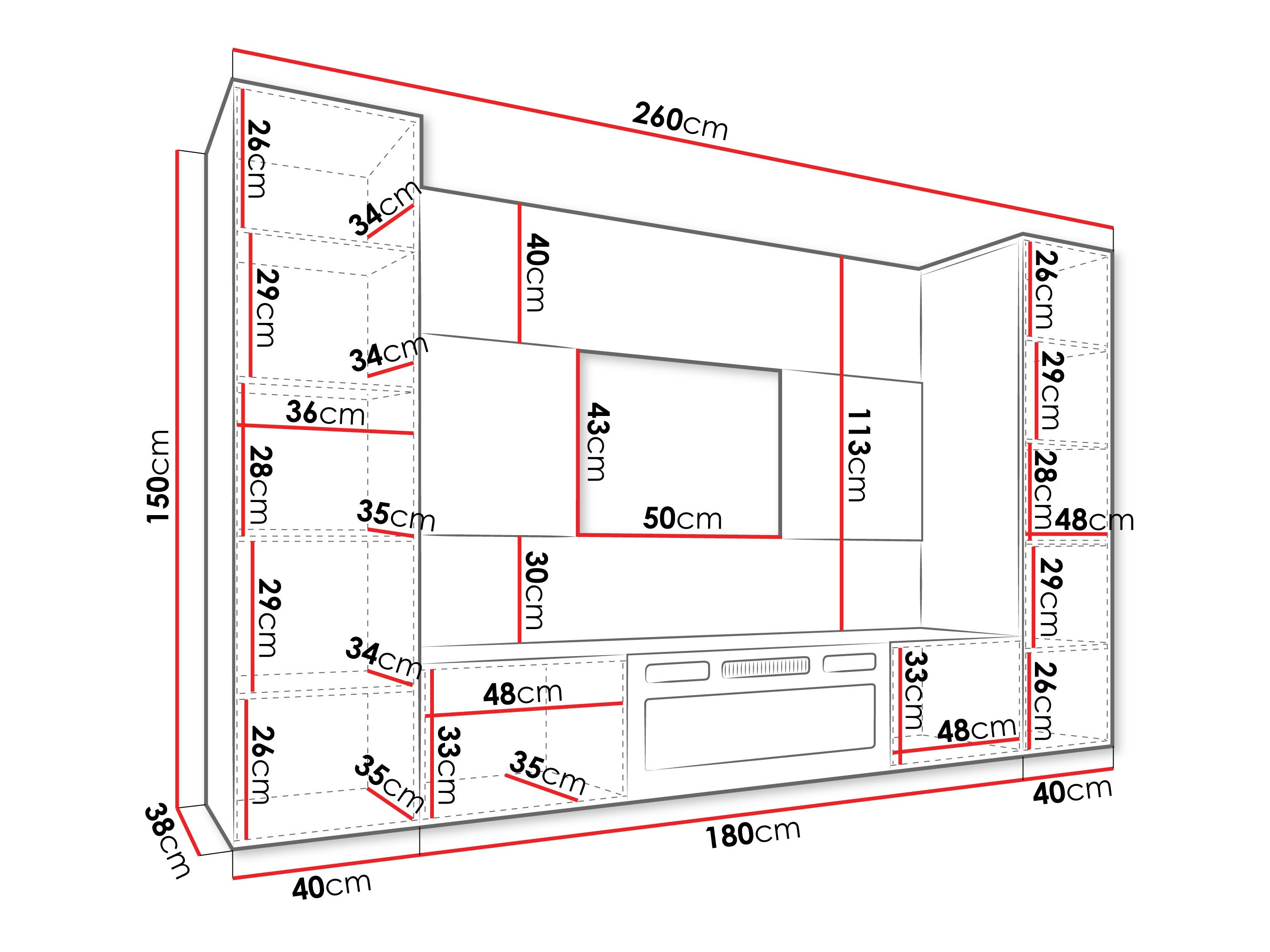 Wohnzimmer-Sets Comfivo Salix VIII (Walnussholzoptik + Hell Travertine)