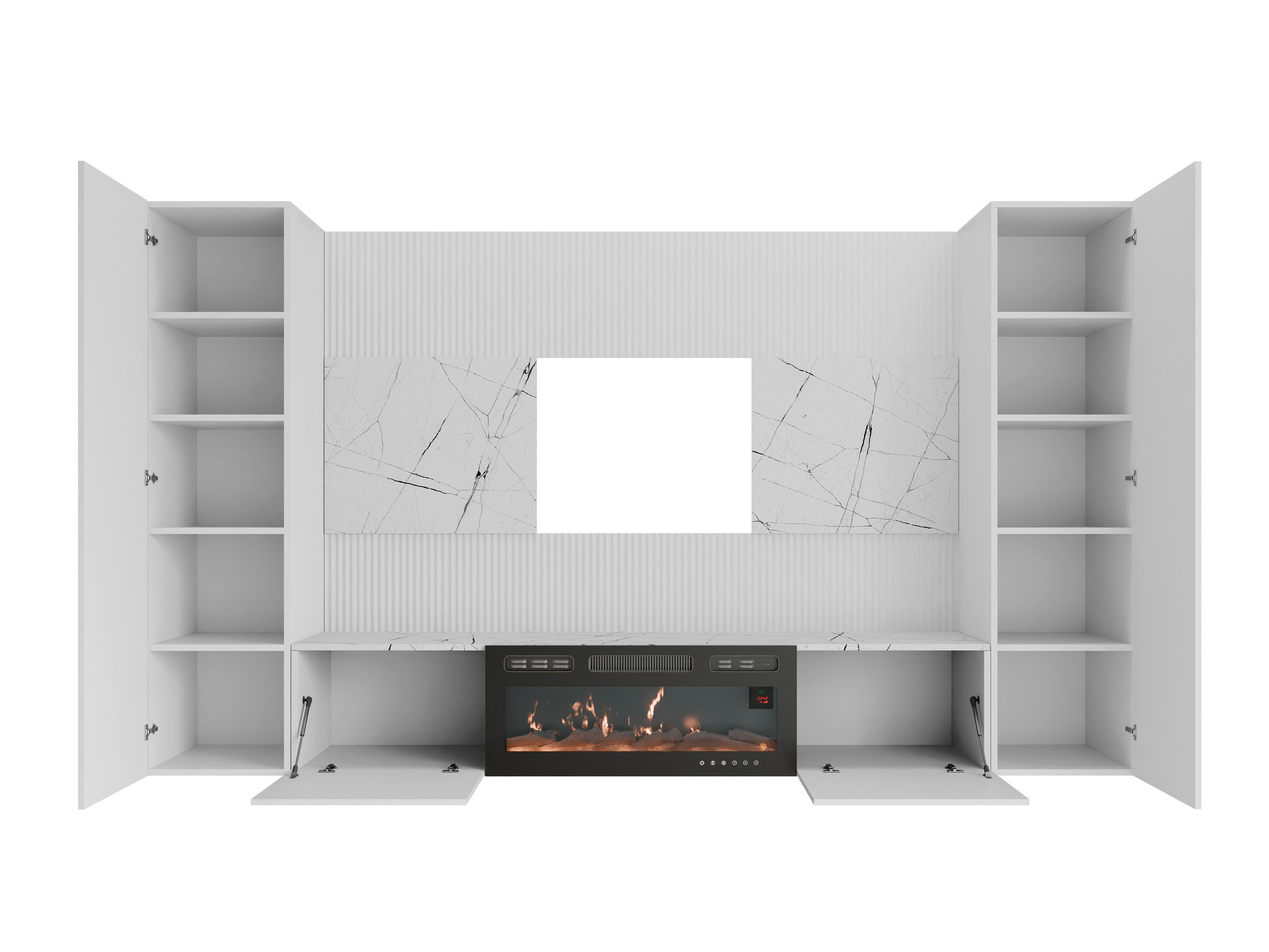 Wohnzimmer-Sets Comfivo Salix VIII (Weiß + Weißer Marmor)
