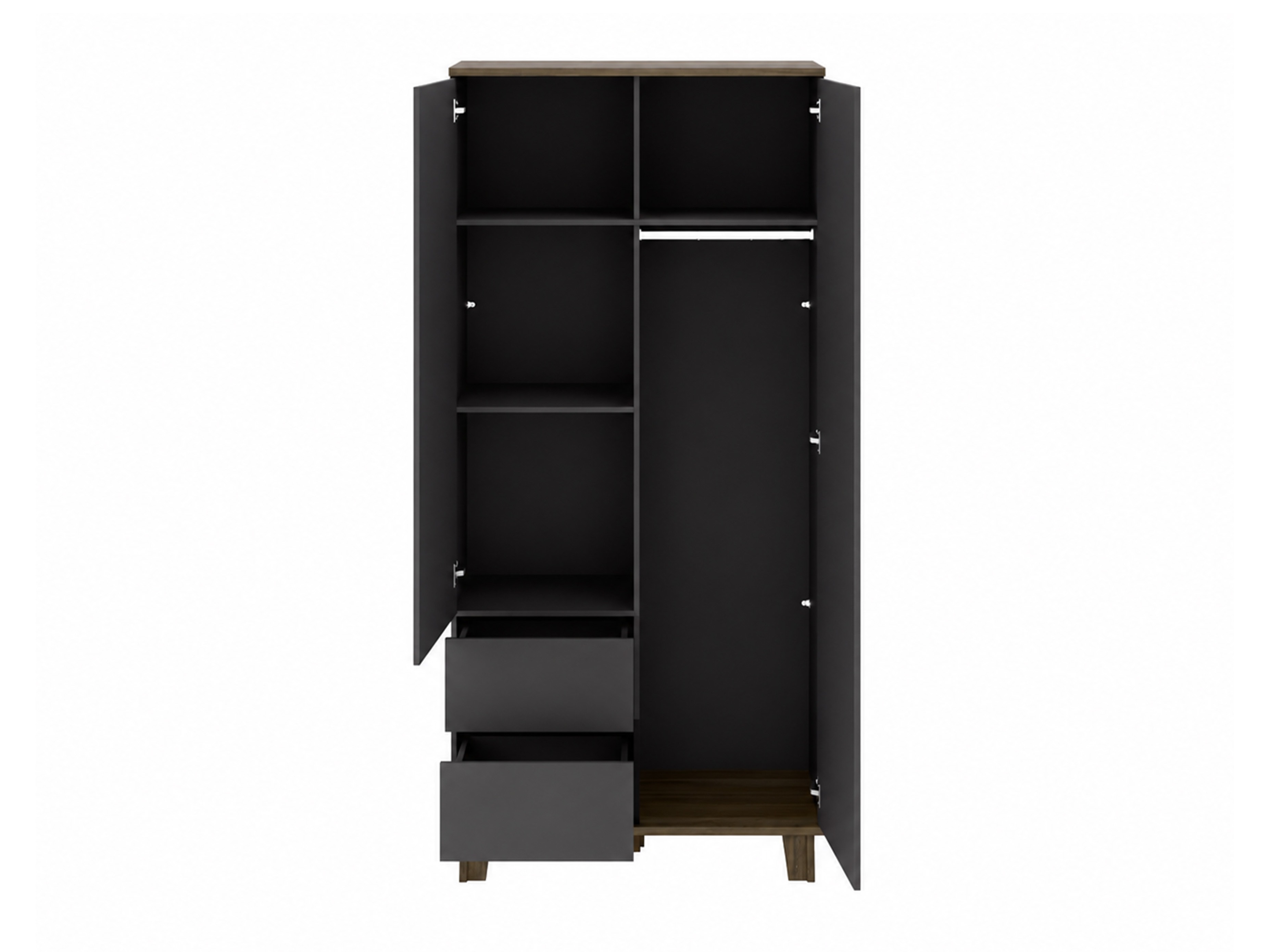 Kleiderschrank Evarveru 100 (Anthrazit)