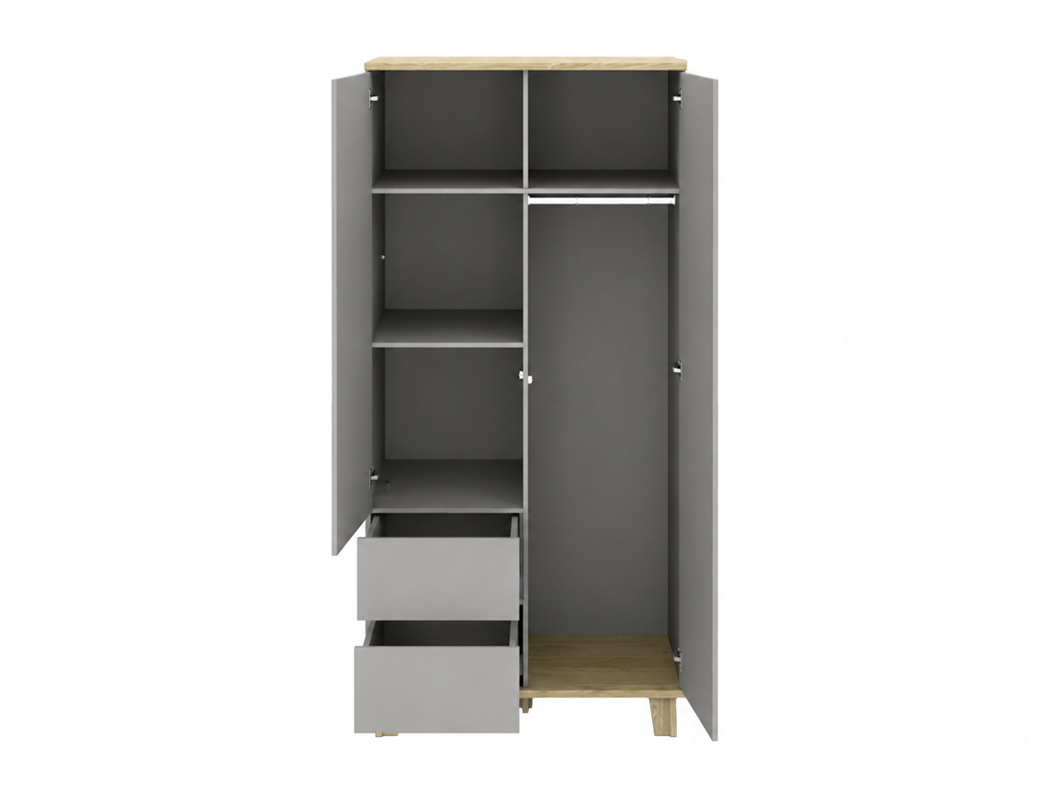 Kleiderschrank Evarveru 100 (Grau)