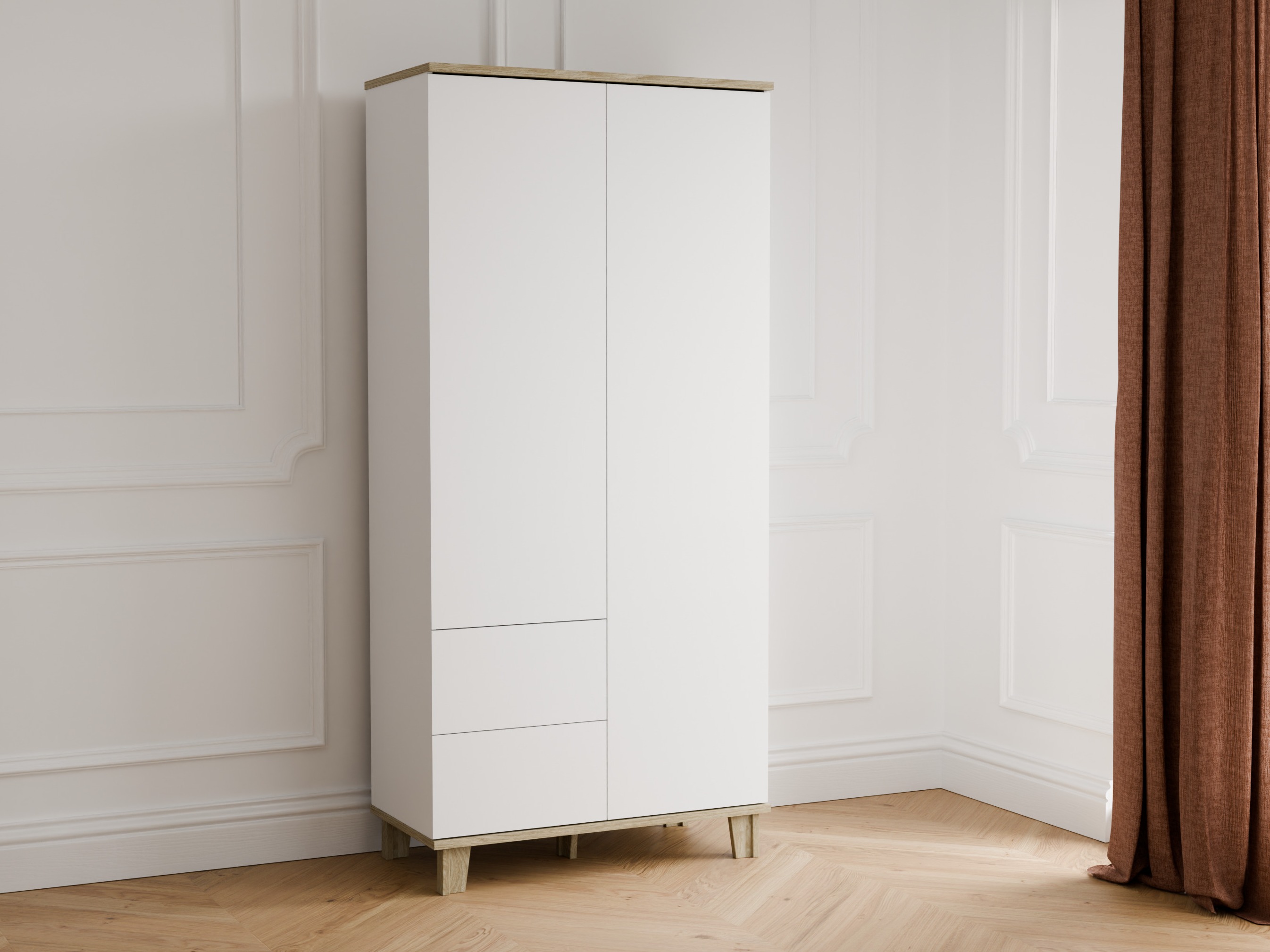 Kleiderschrank Evarveru 100 (Matt weiß)