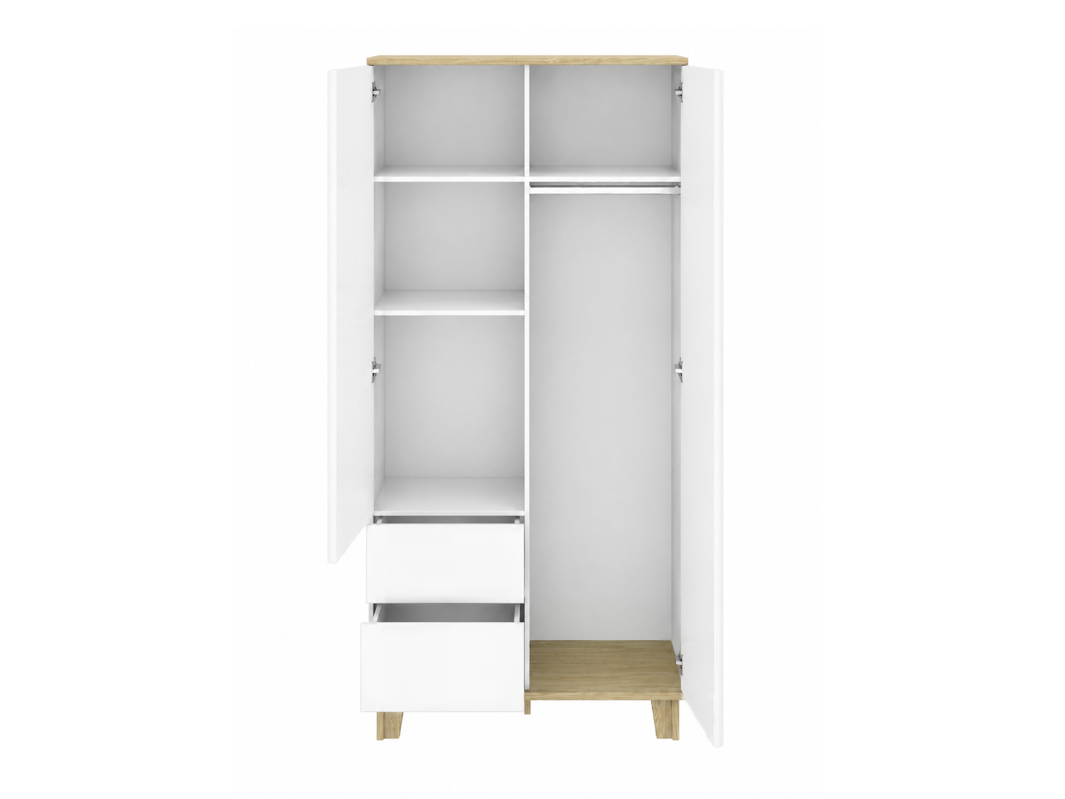 Kleiderschrank Evarveru 100 (Matt weiß)