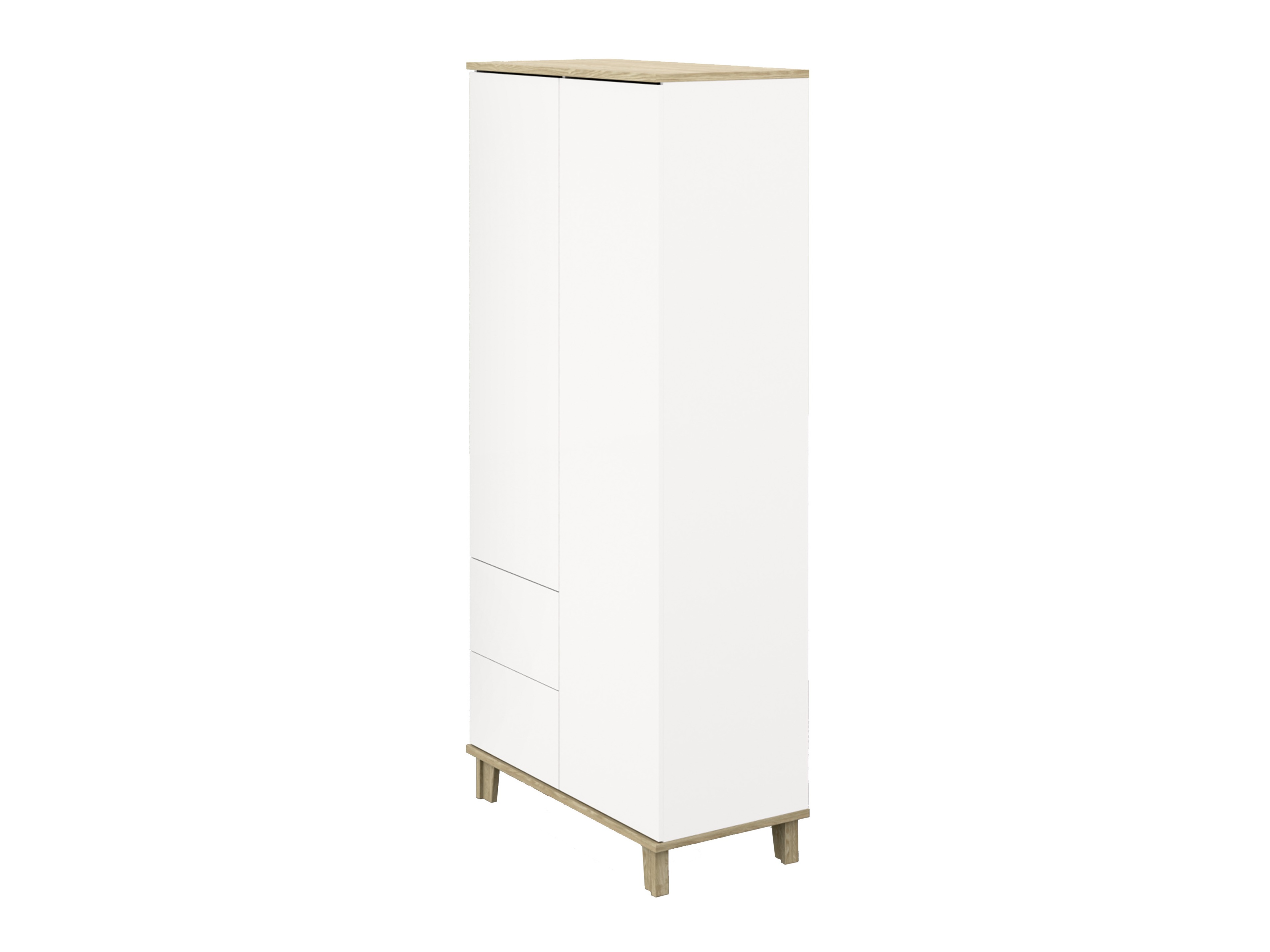 Kleiderschrank Evarveru 100 (Matt weiß)
