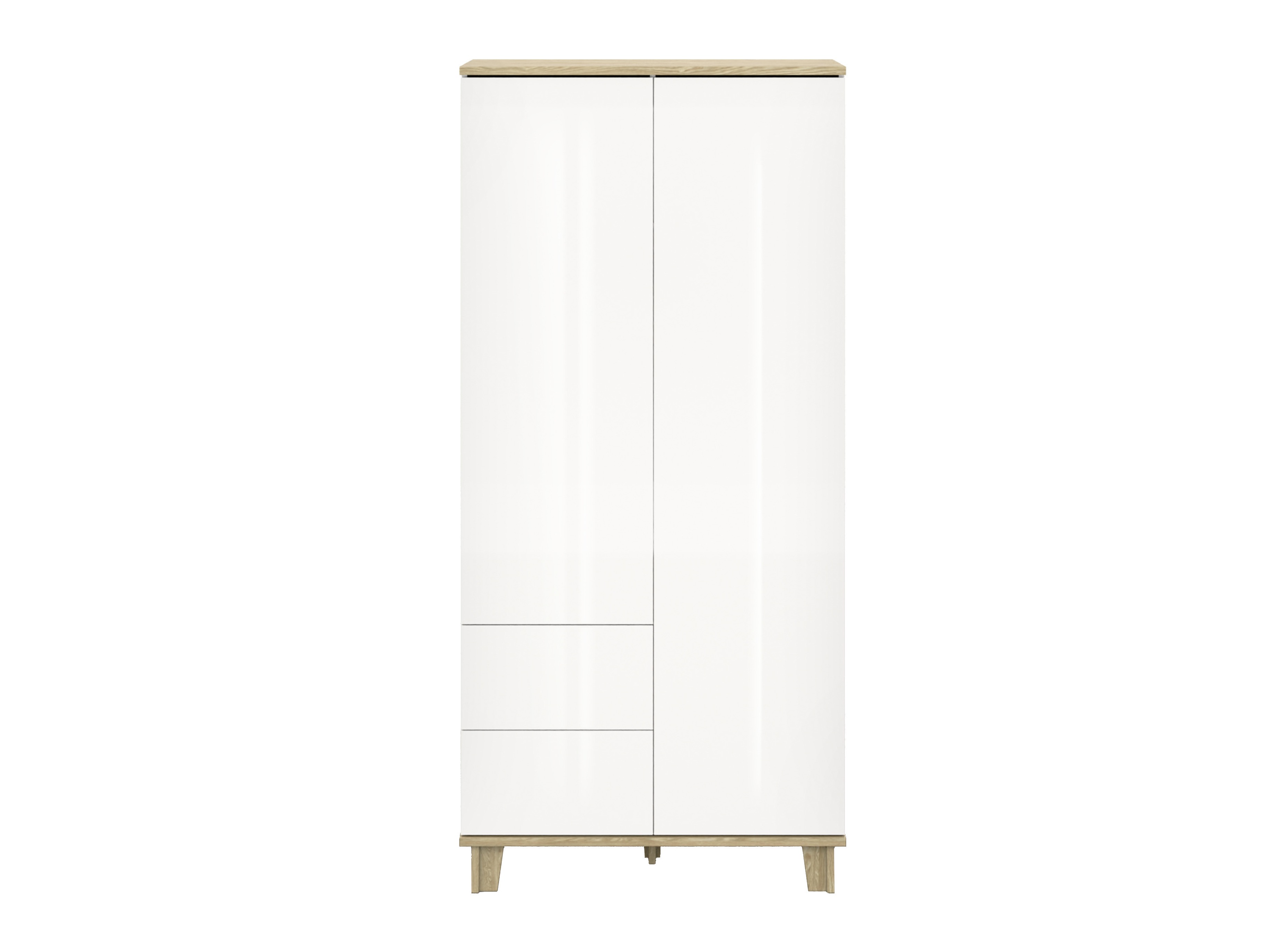 Kleiderschrank Evarveru 100 (Weiß glänzend)